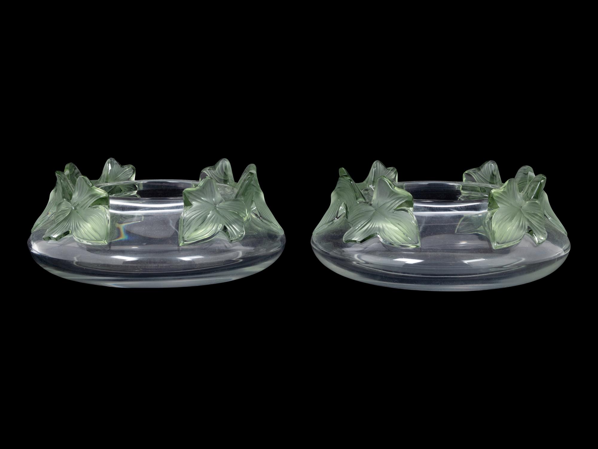 A Pair of Lalique Lierre Bowls
