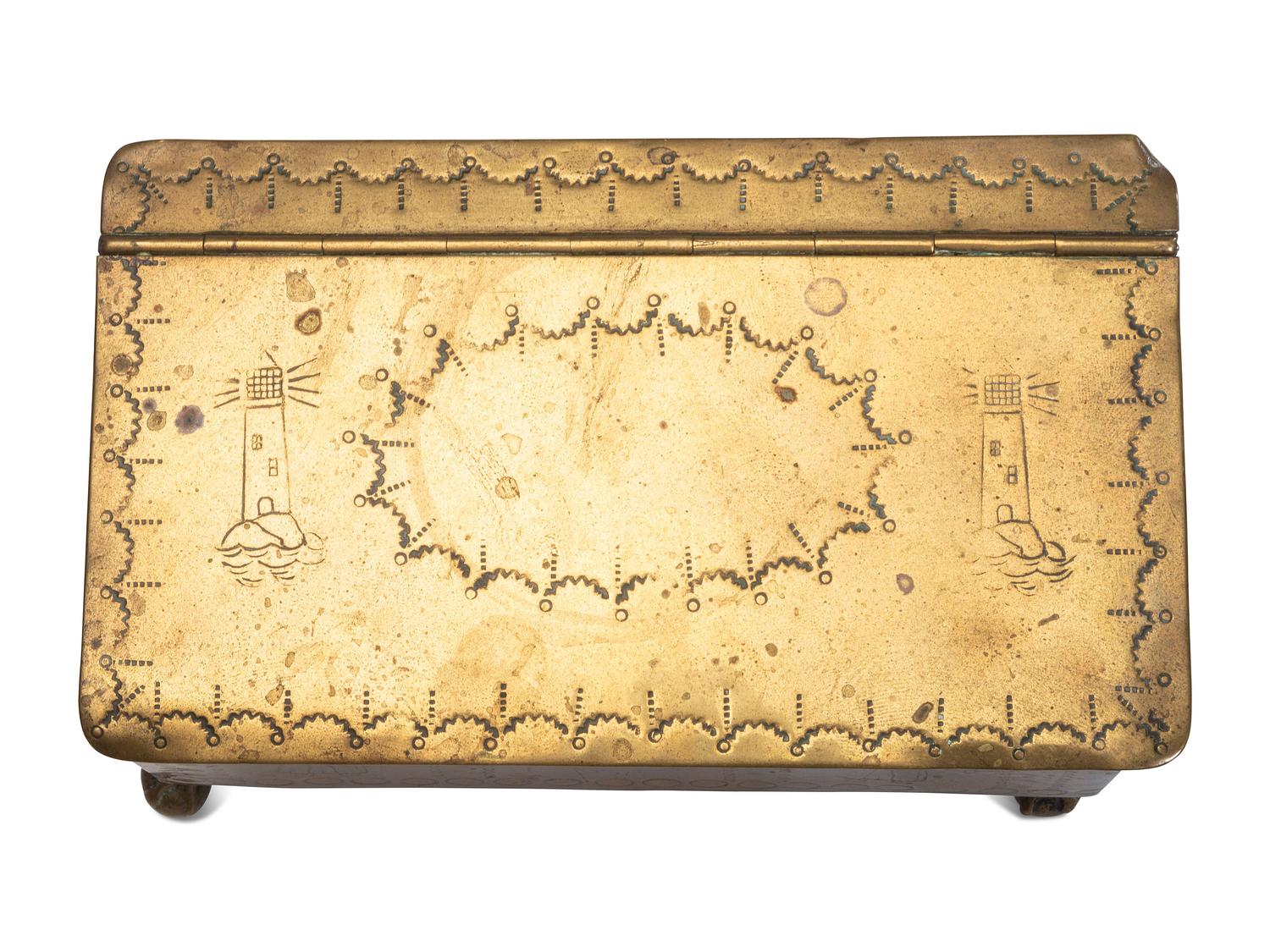 Six Brass Trinket Boxes