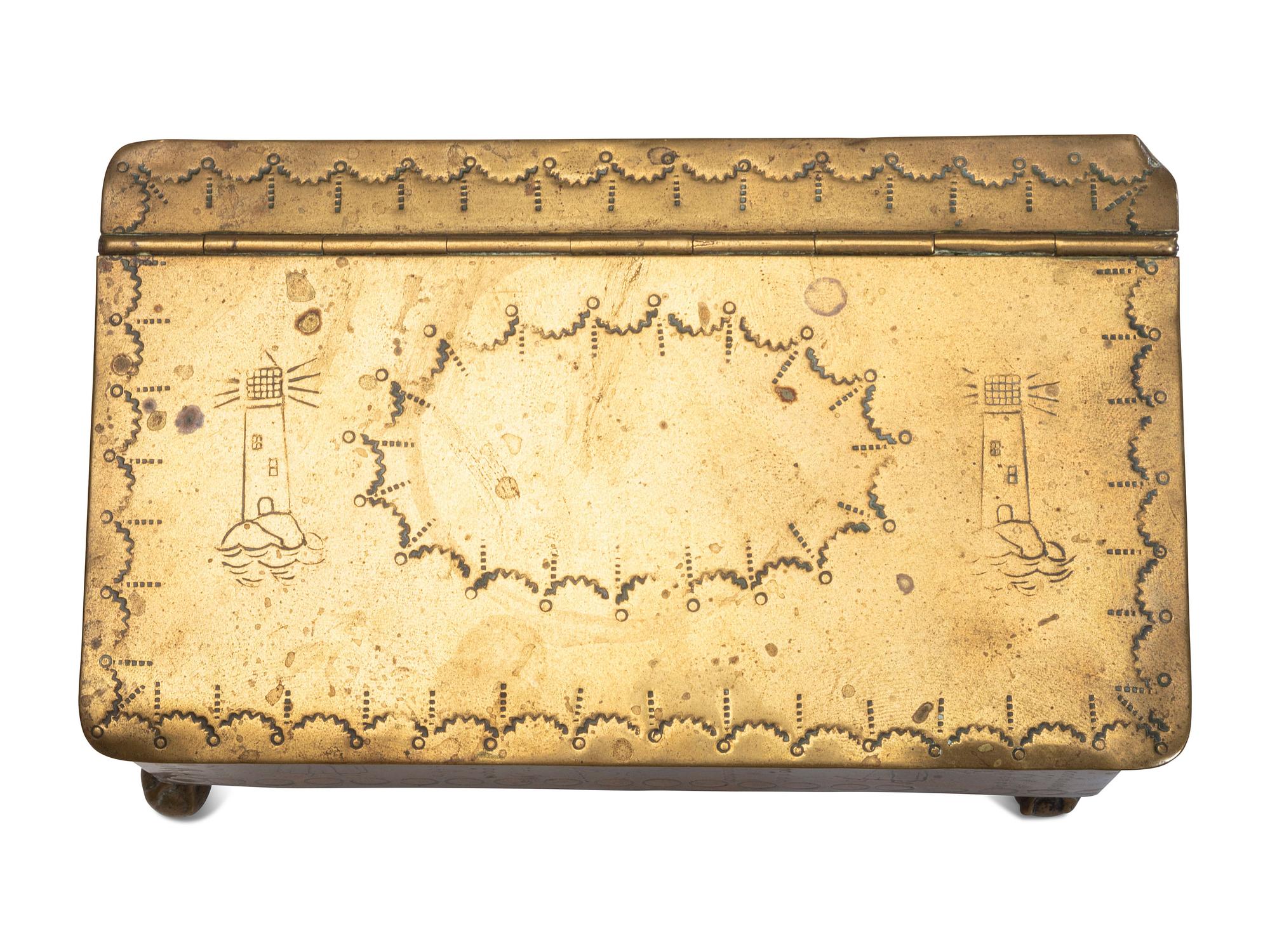 Six Brass Trinket Boxes