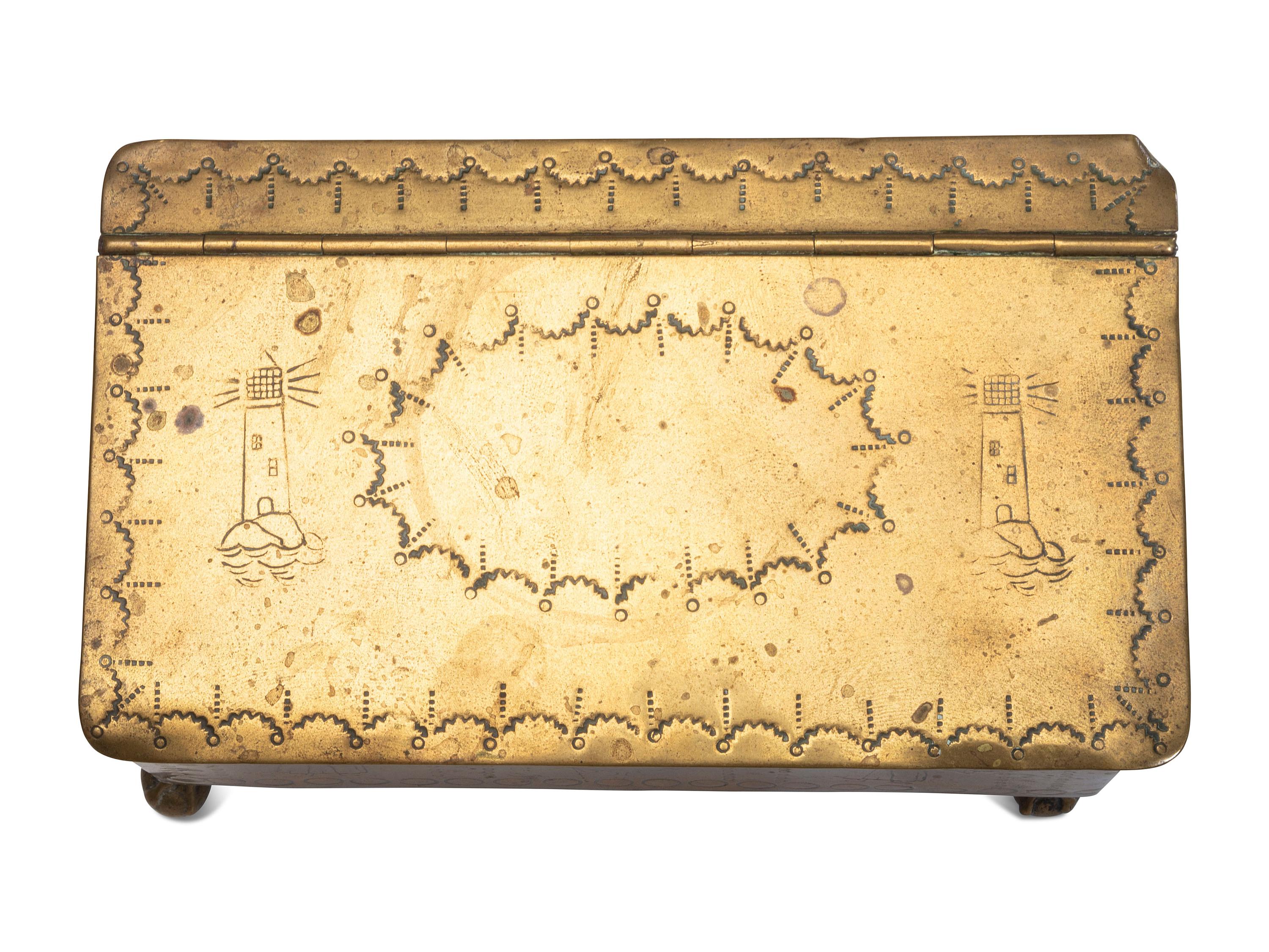 Six Brass Trinket Boxes