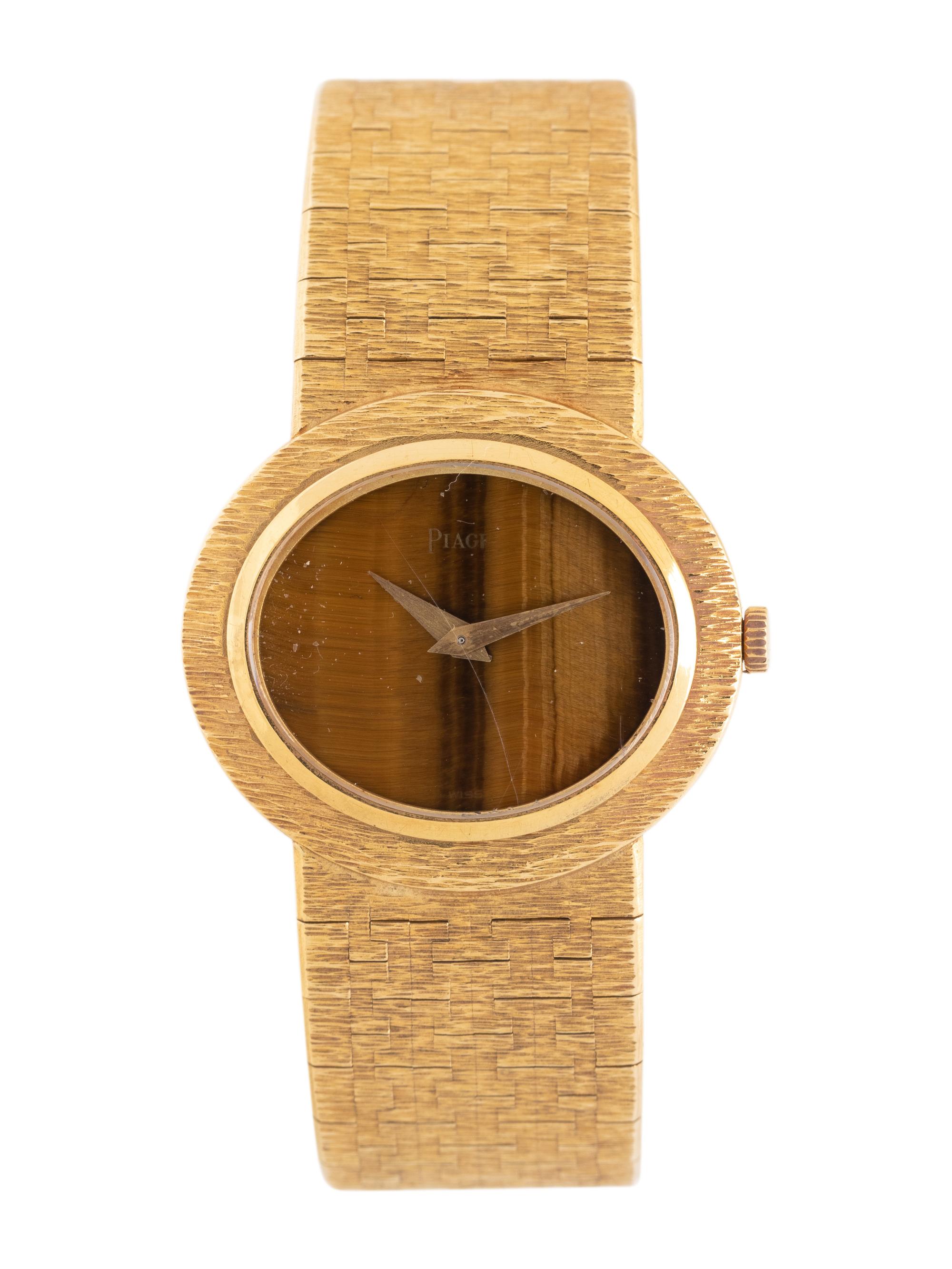 PIAGET, 18K YELLOW GOLD AND TIGER'S EYE WATCH