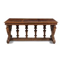 A French Renaissance Revival Walnut Library Table