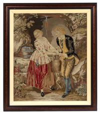 A Continental Needlework Picture Height 25 x width 27 inches.