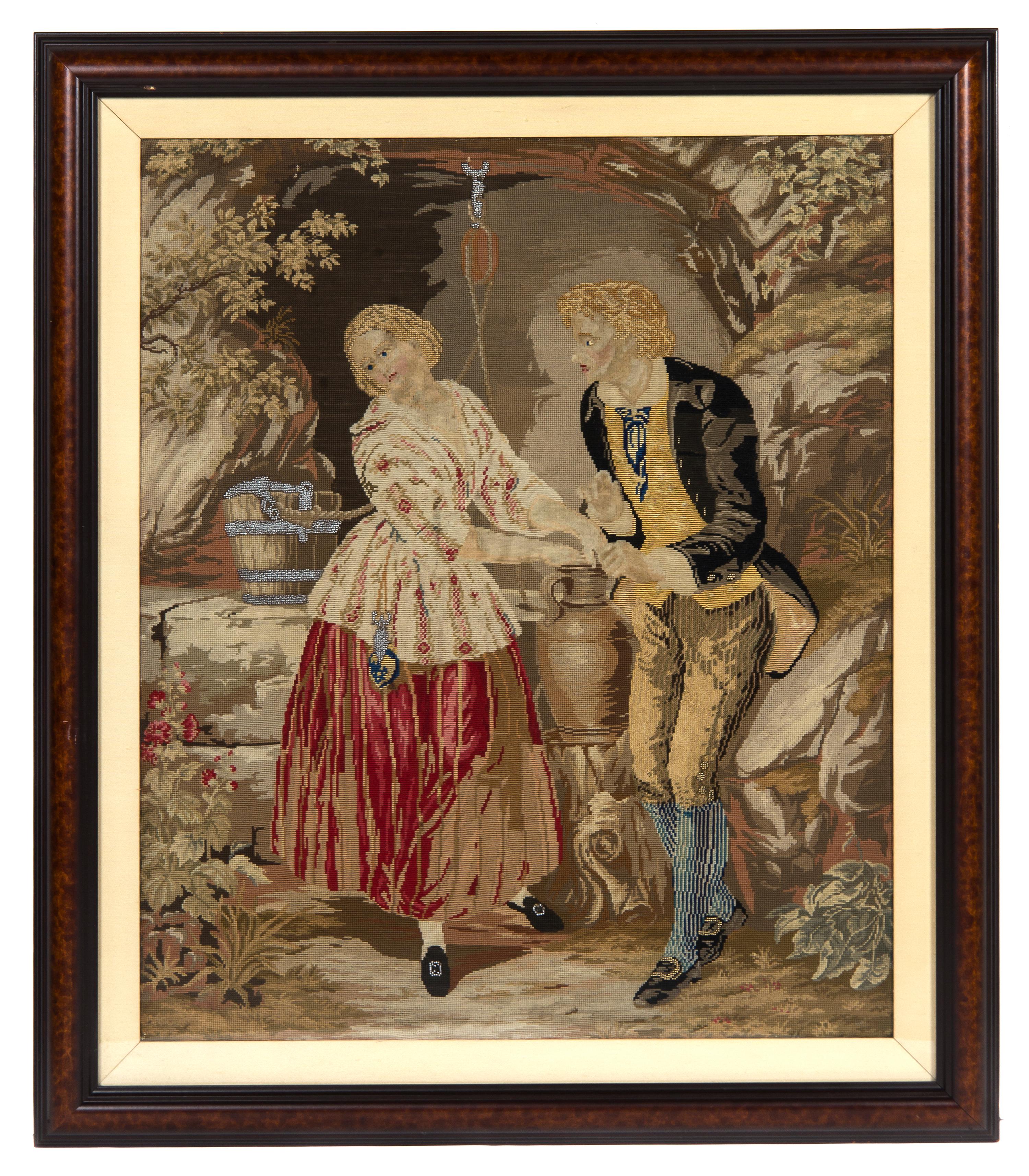 A Continental Needlework Picture Height 25 x width 27 inches.