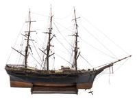 An American Polychrome Wood Ship Model Height 22 x length 33 1/2 inches. — THE YOUNG AMERICA