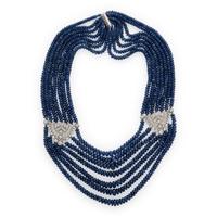 Sapphire Bead and Diamond Multistrand Necklace