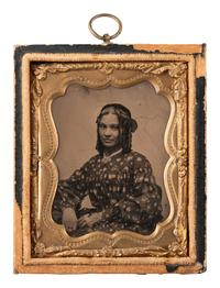 [AFRICAN AMERICANA - EARLY PHOTOGRAPHY]. Ninth plate ambrotype of an African American woman.