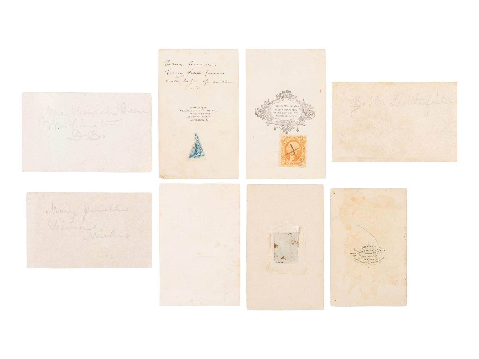 [Civil War] Group of 25 Carte de Visites Collected by Dr. Mary Walker, incl. Possible view of Union nurse Nellie M. Chase