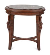 A Louis XVI Style Marble Top Oval Side Table