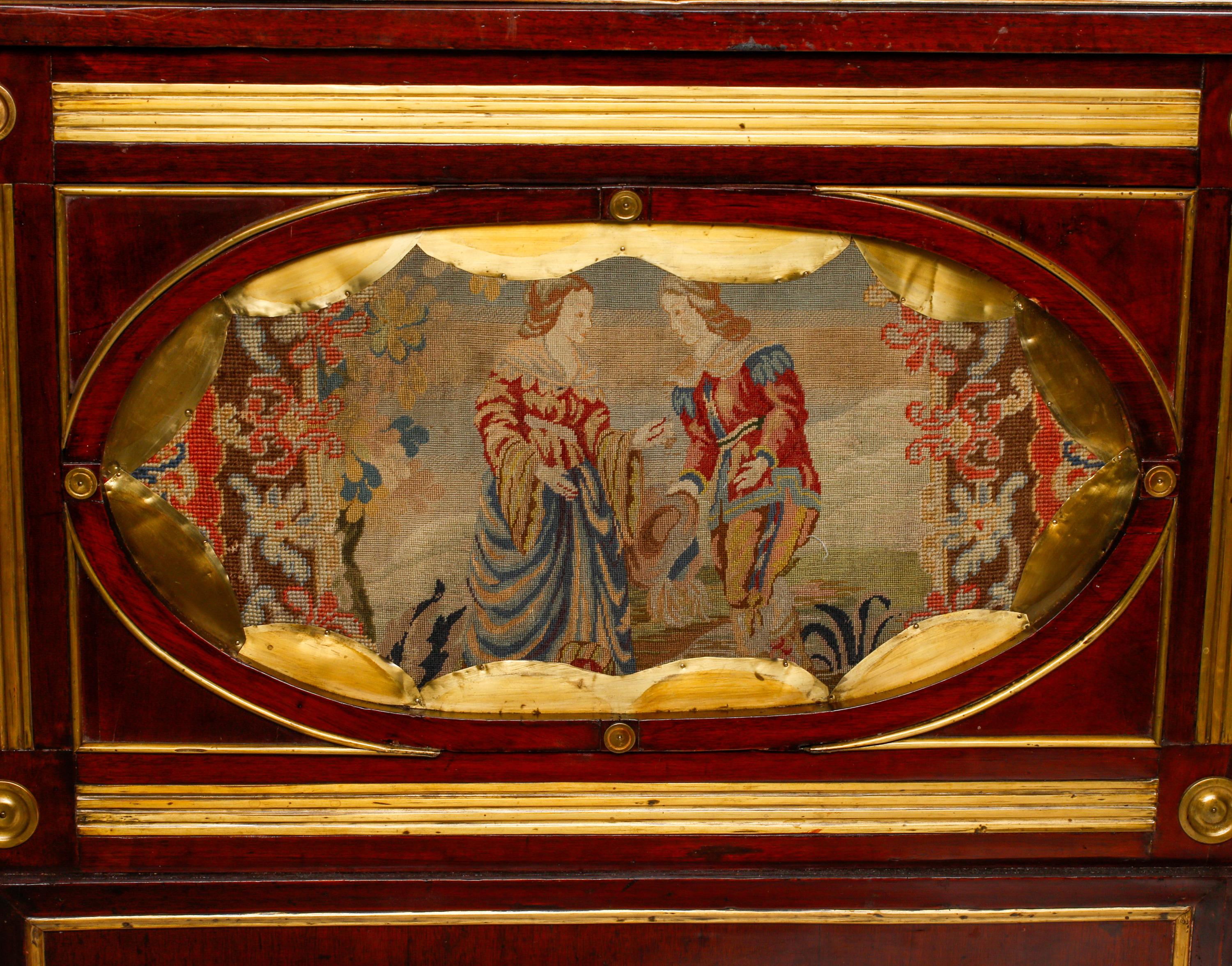 A Russian or Baltic Neoclassical Gilt Bronze Mounted Mahogany Bed