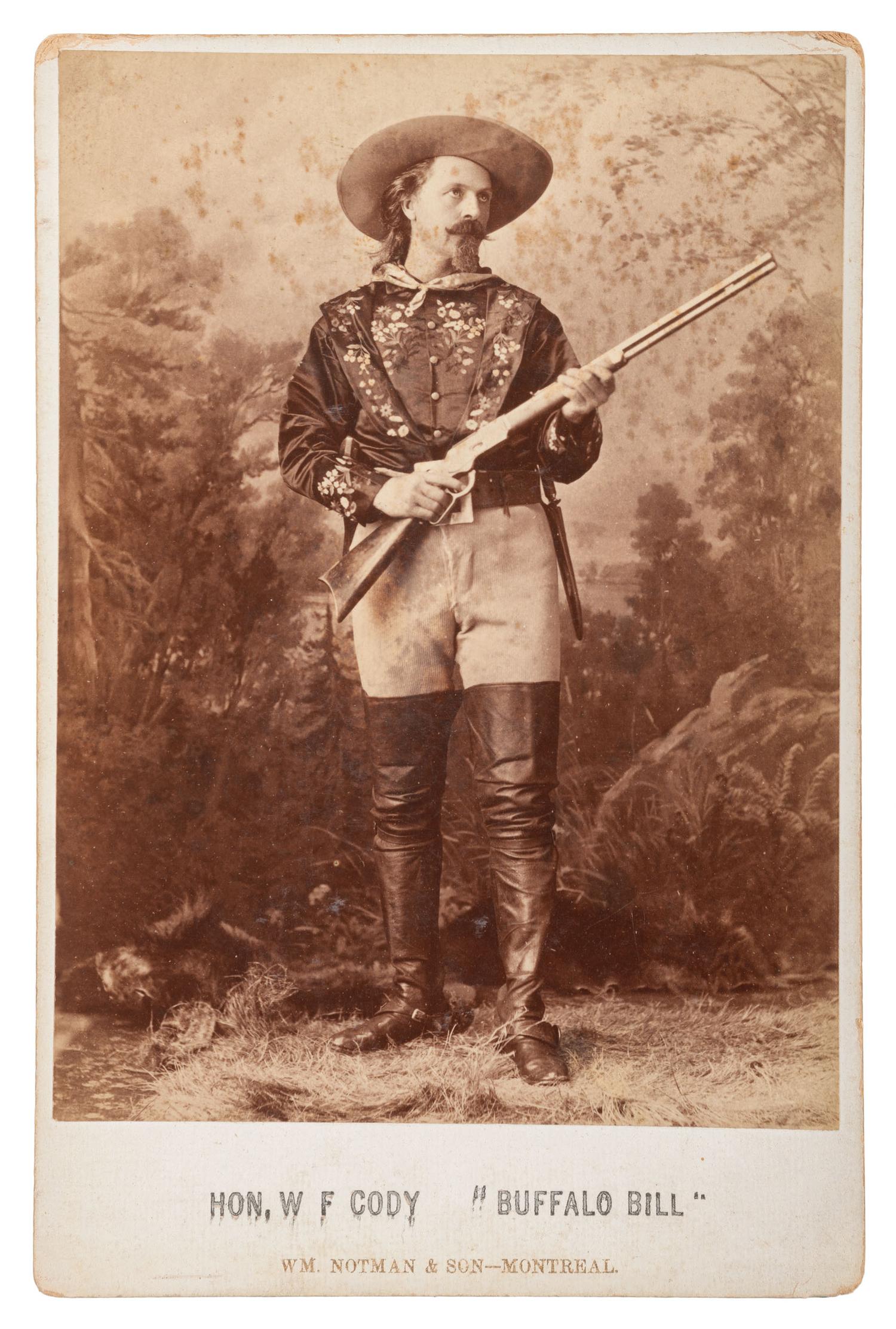 [WILD WEST SHOWS]. NOTMAN, William (1826-1891), photographer. Hon. W F Cody "Buffalo Bill." Montreal, QC, Canada: William Notman & Son, [ca 1885].