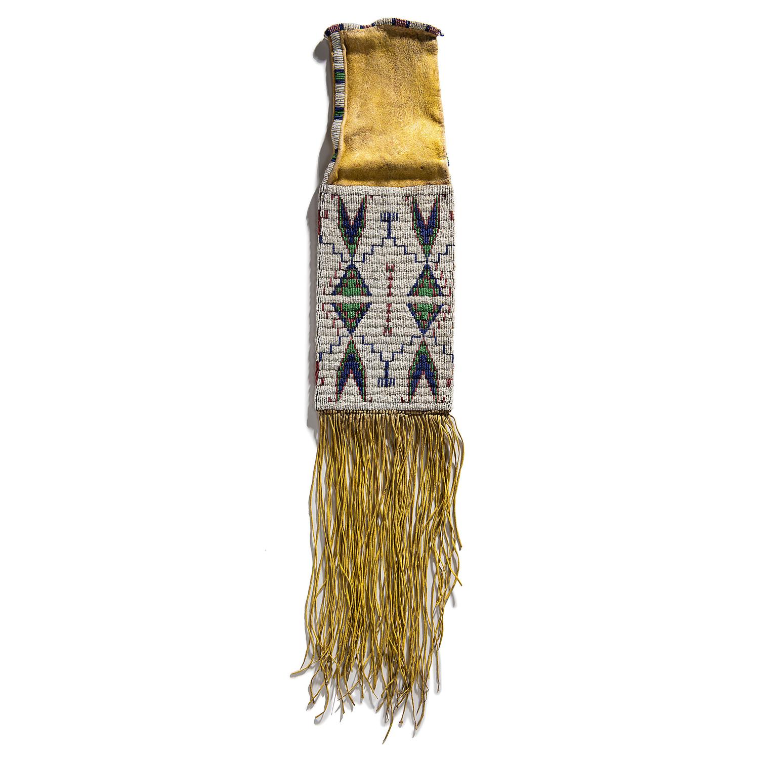 Sioux Beaded Hide Tobacco Bag