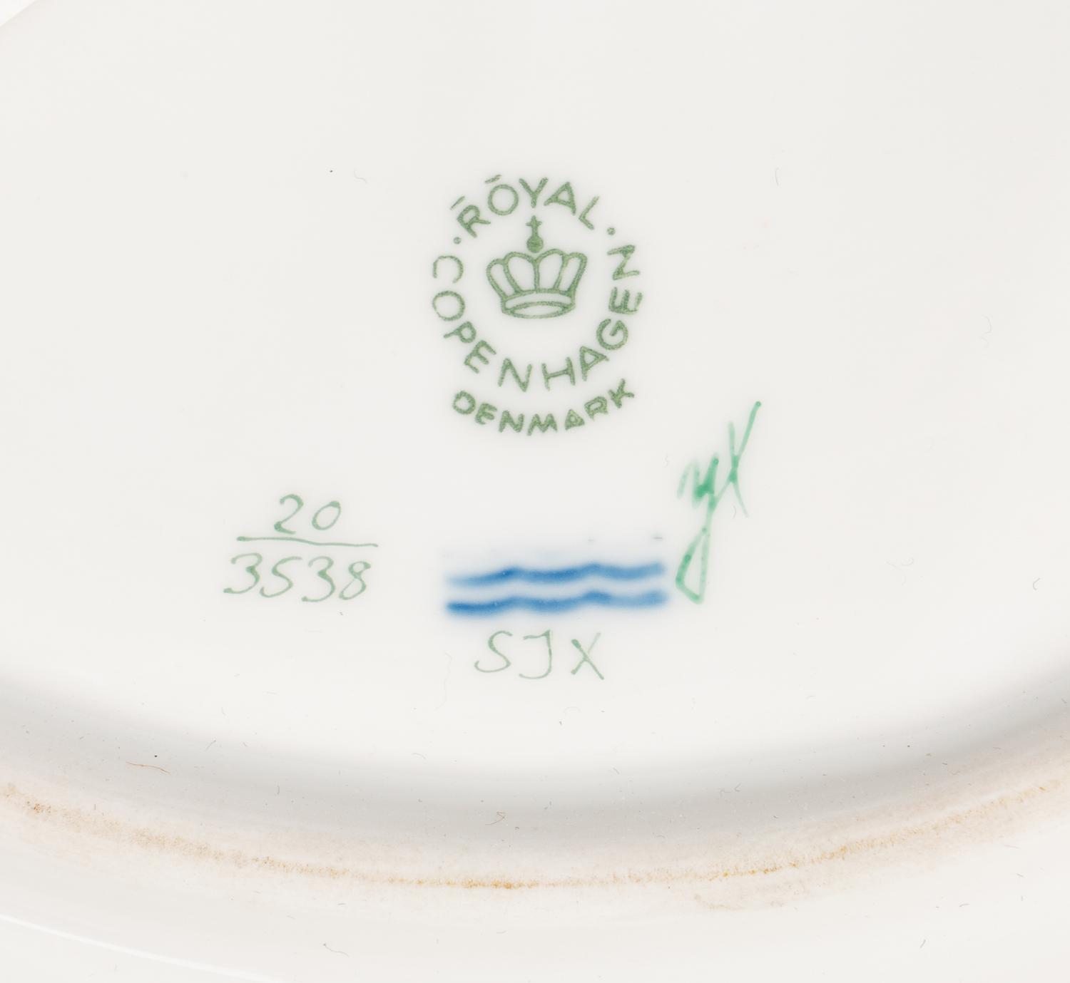 A Royal Copenhagen Flora Danica Porcelain Ice Dome and Stand