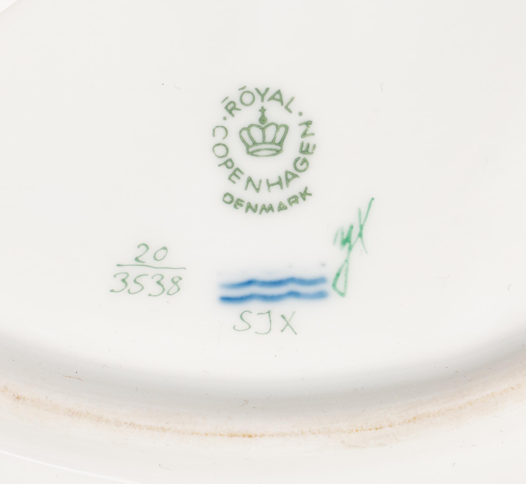 A Royal Copenhagen Flora Danica Porcelain Ice Dome and Stand