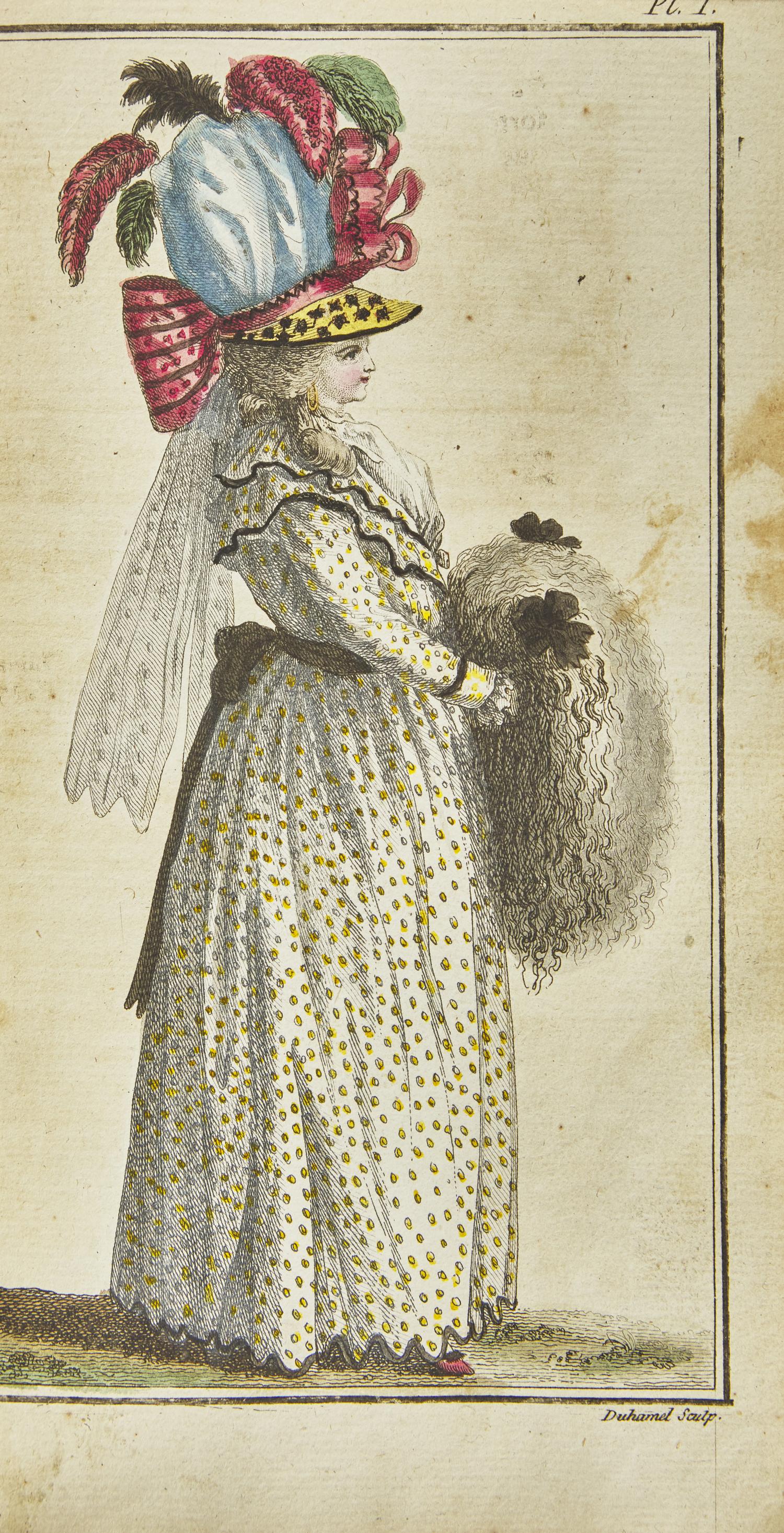 [Color-Plate Books] Cabinet des Modes, ou les modes nouvelles, décrites d'une manière claire & précise, & représentées par des planches en Tailledouce, enluminées.