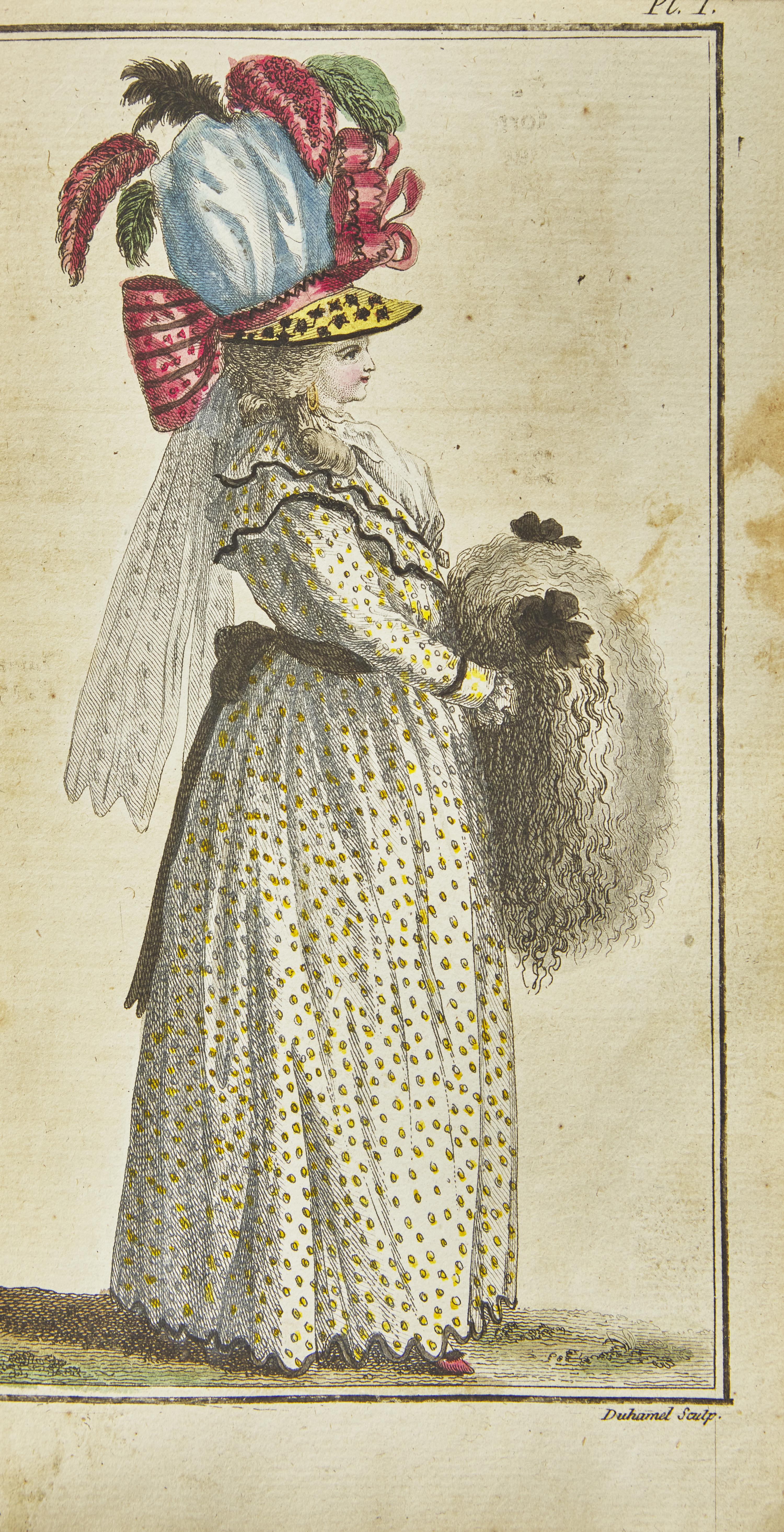 [Color-Plate Books] Cabinet des Modes, ou les modes nouvelles, décrites d'une manière claire & précise, & représentées par des planches en Tailledouce, enluminées.