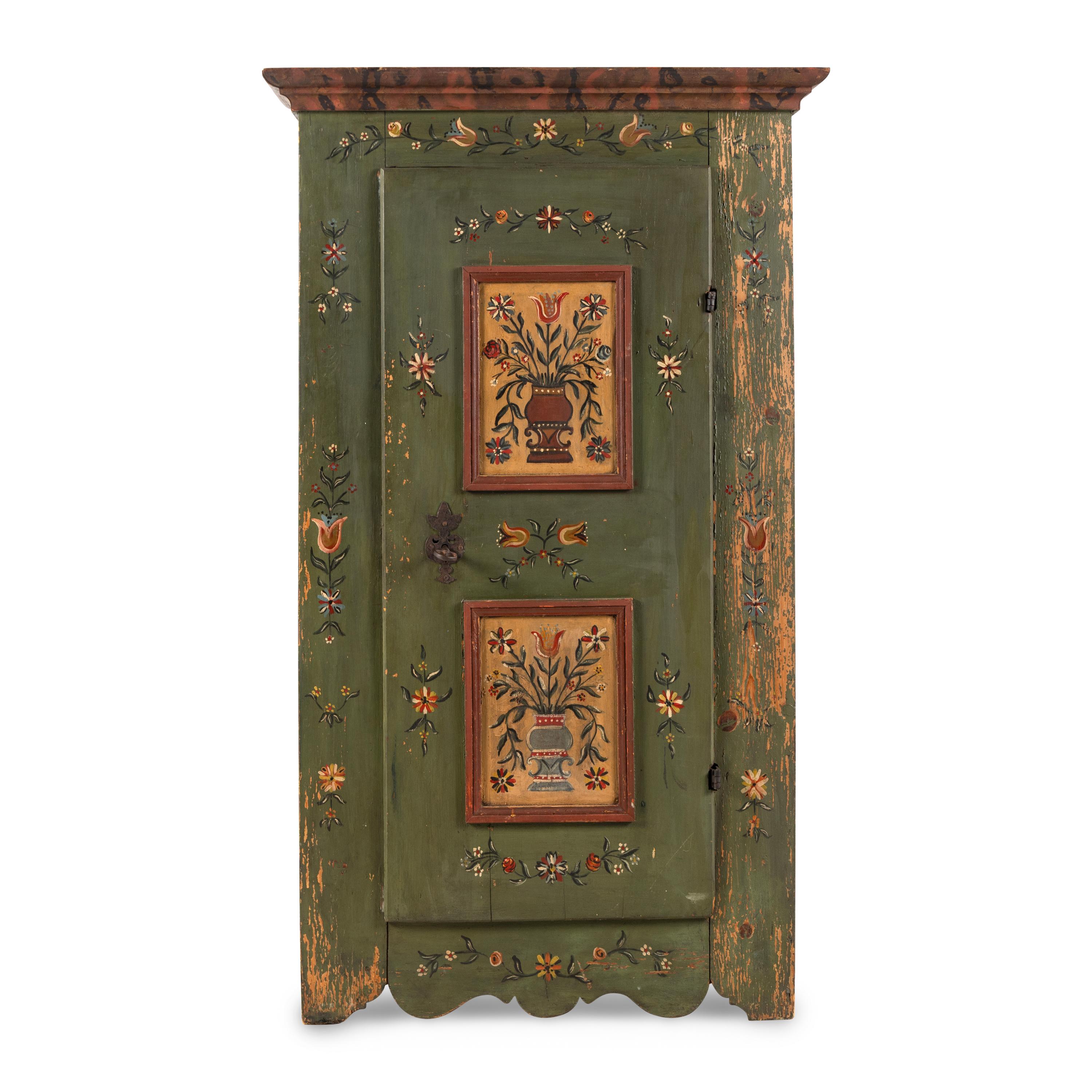 A Bavarian Painted Pine Cabinet