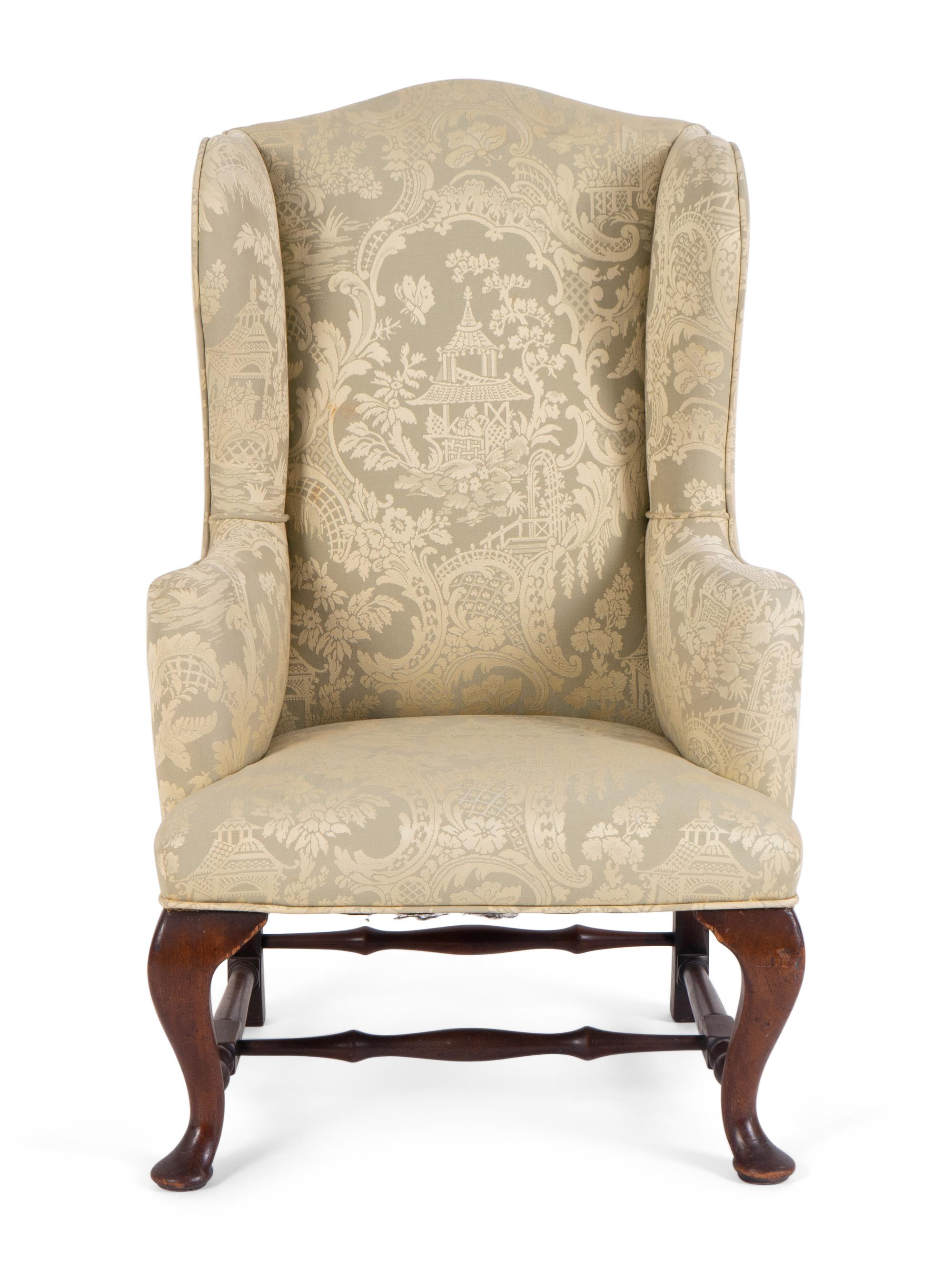 A Chippendale Style Diminutive Mahogany Wing Chair — 19TH CENTURY