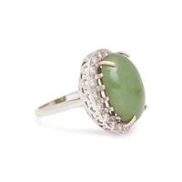 NEPHRITE AND DIAMOND RING