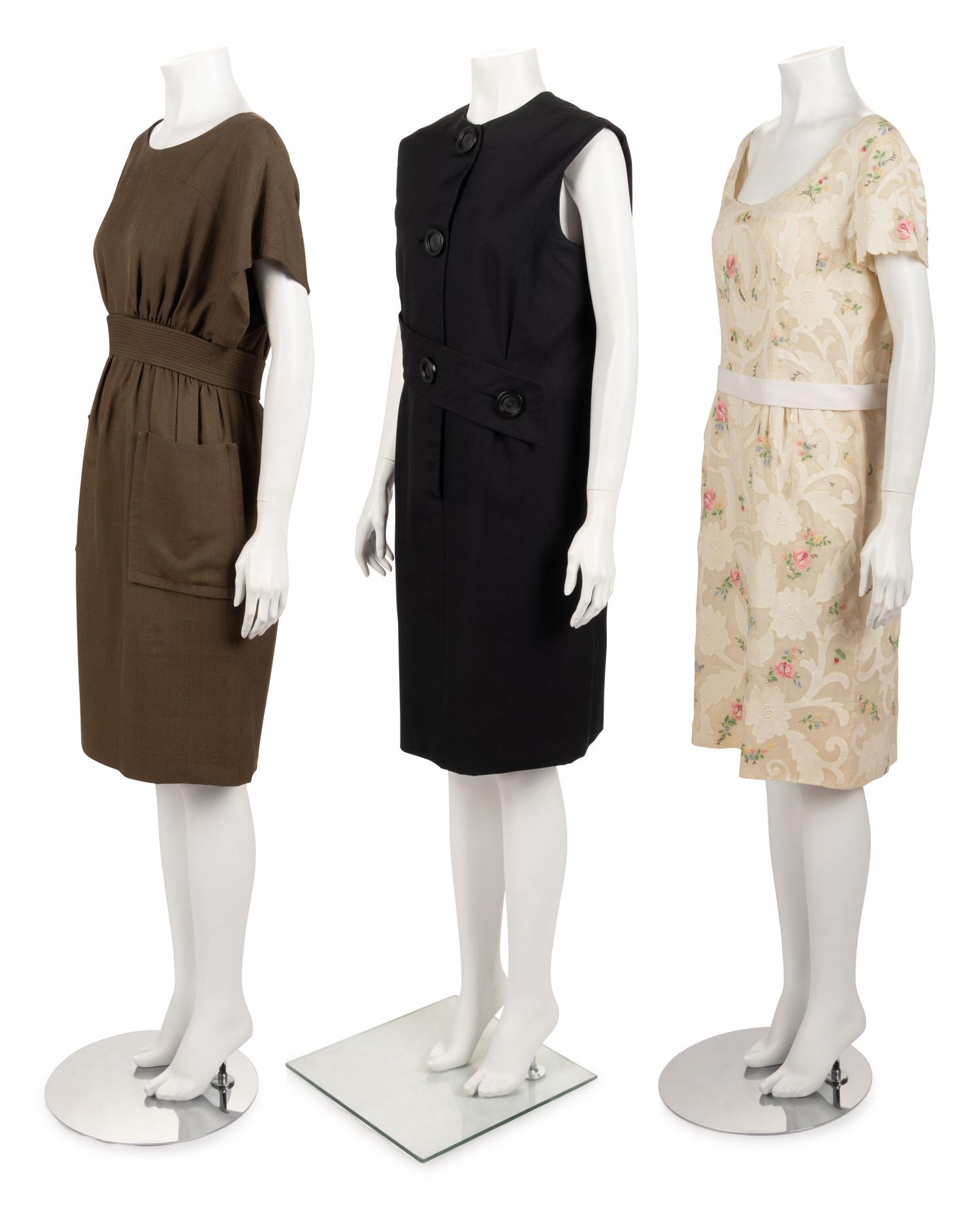 Four Designer Dresses: Three Galanos, One Samuel Winston, 1960's