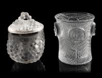 A Lalique Psyche Wine Cooler and a Lalique Antilles Ice Bucket