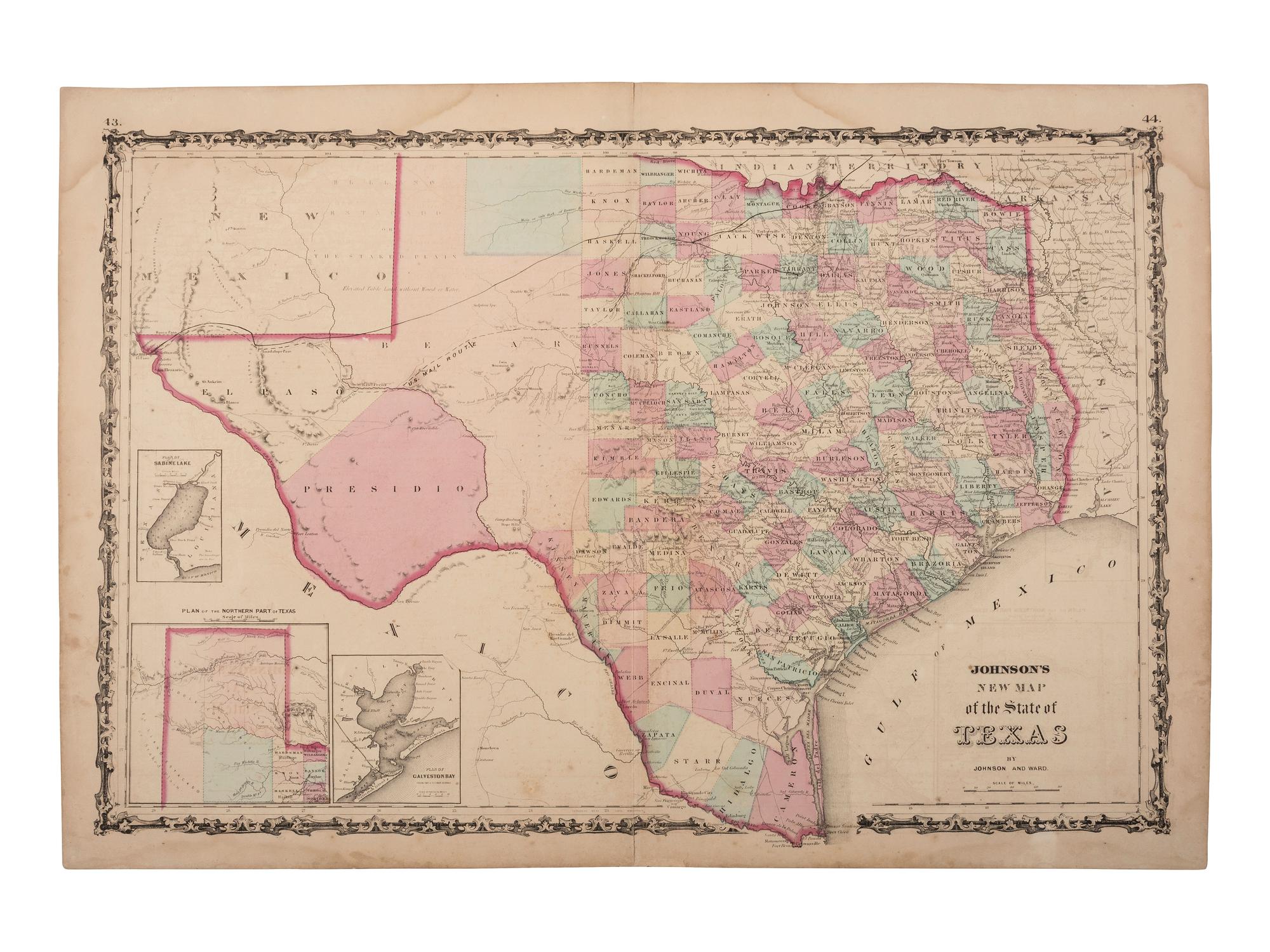 [MAPS]. 40+ maps published by Johnson & Ward, highlighted by US Civil War-period maps.