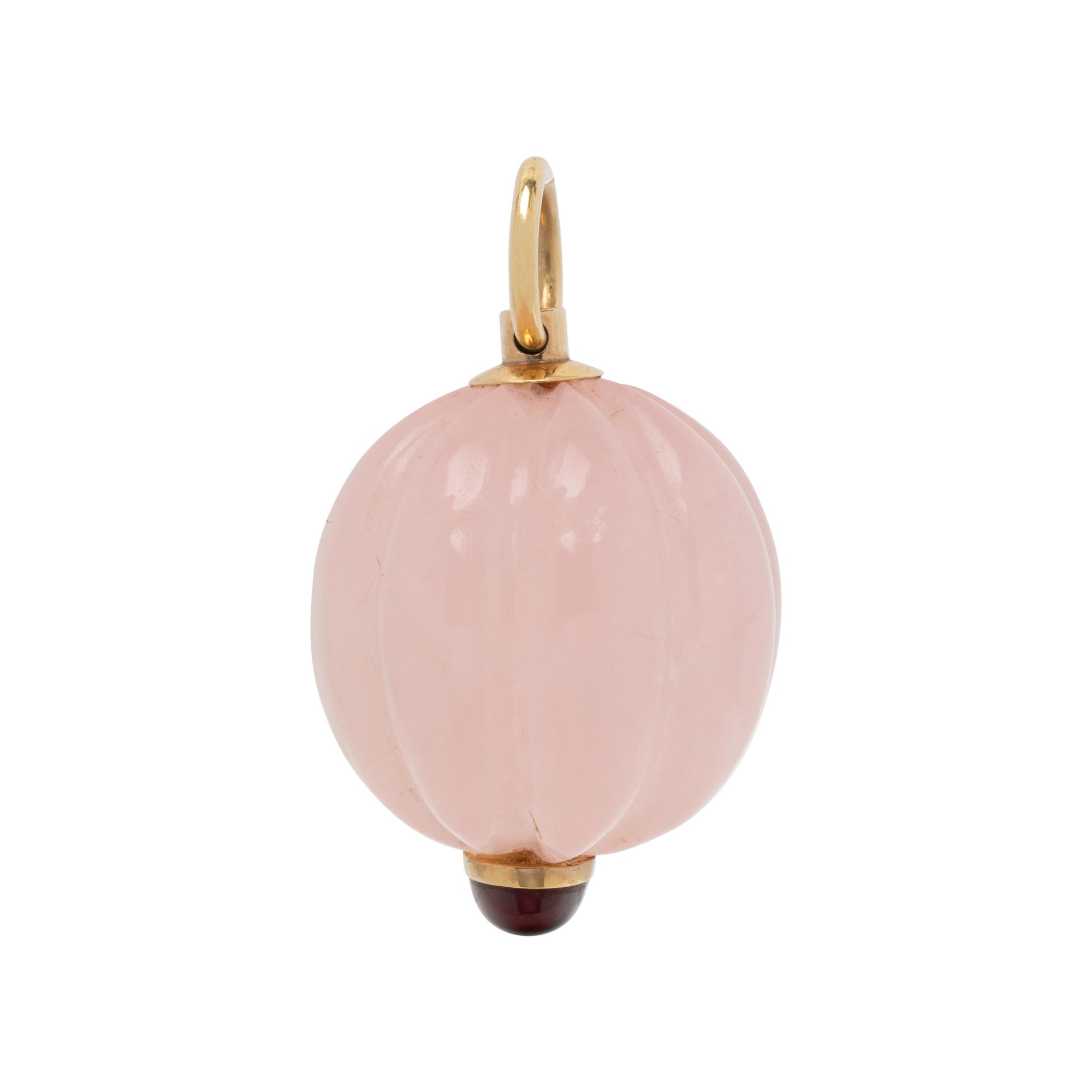 ROSE QUARTZ AND GARNET PENDANT