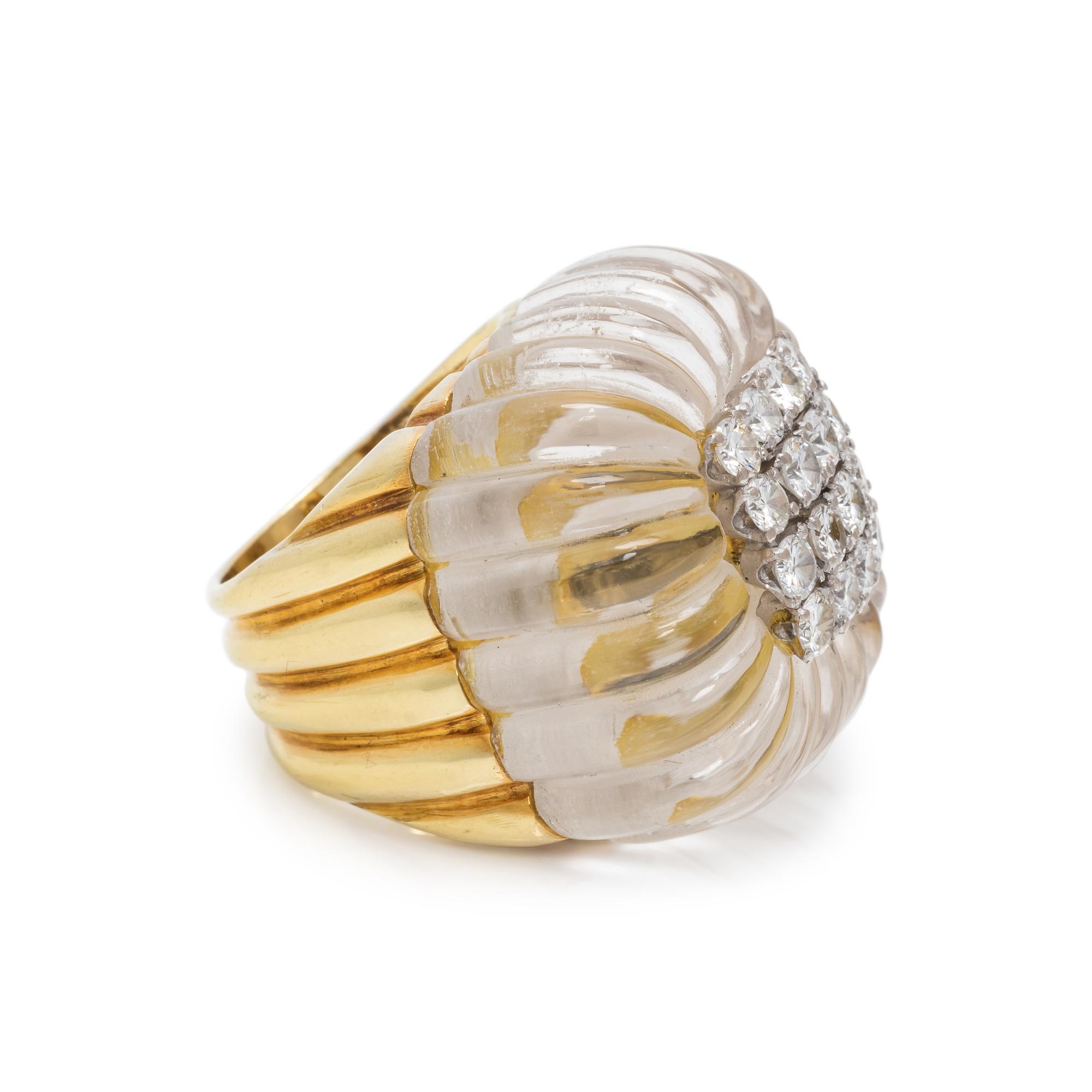 ROCK CRYSTAL AND DIAMOND RING