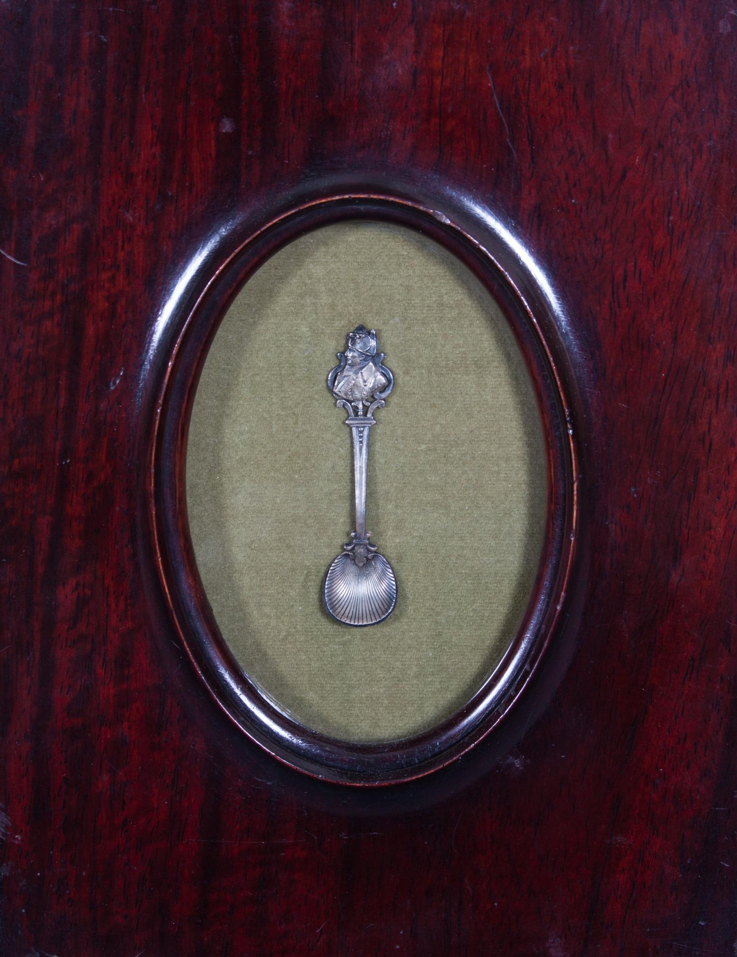 A Framed Napoleon Demitasse Spoon Height 2 5/8 inches. — LIKELY 19TH CENTURY