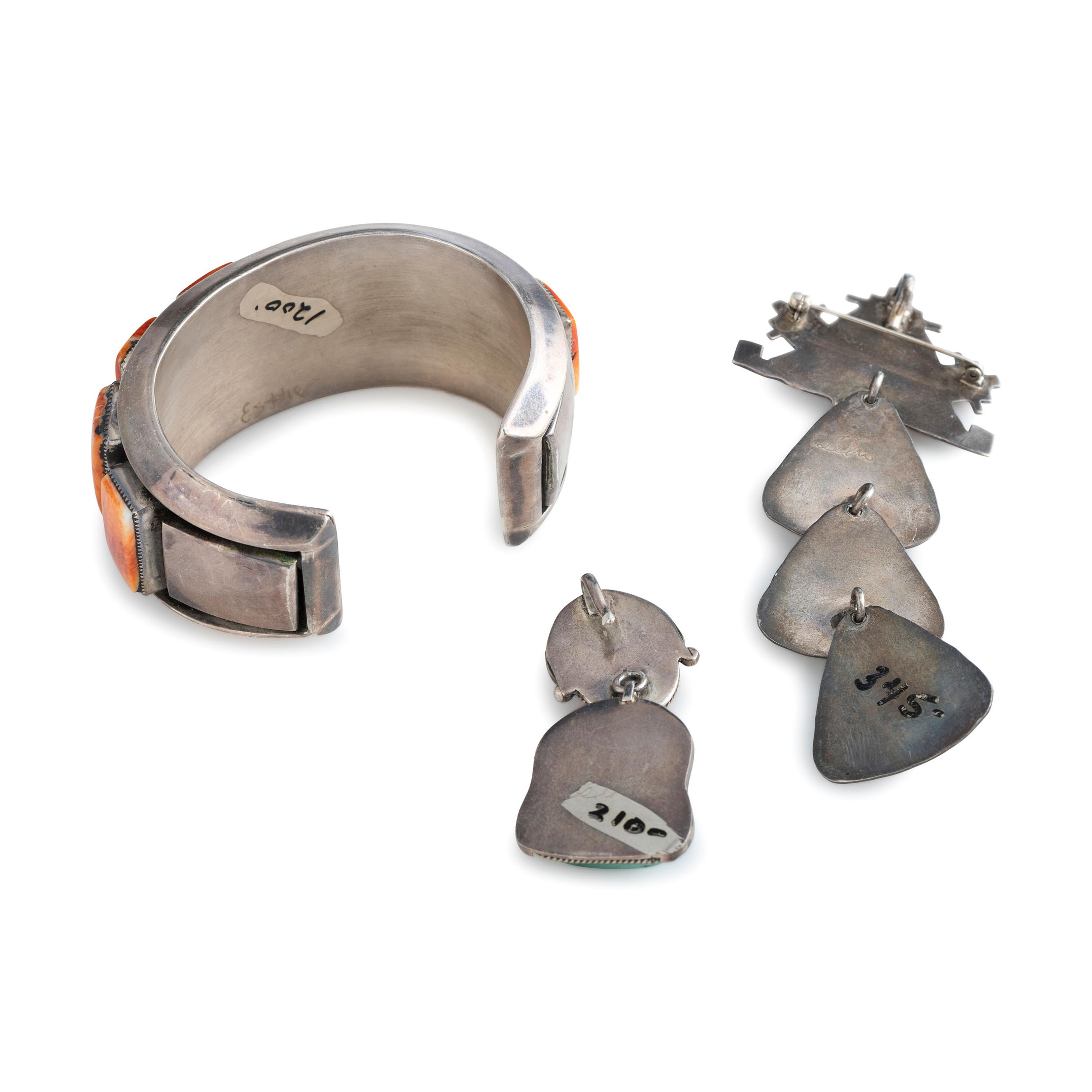 Silver, Turquoise, and Spiny Oyster Jewelry