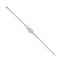 Antique, Diamond and Platinum-Topped Gold Bracelet
