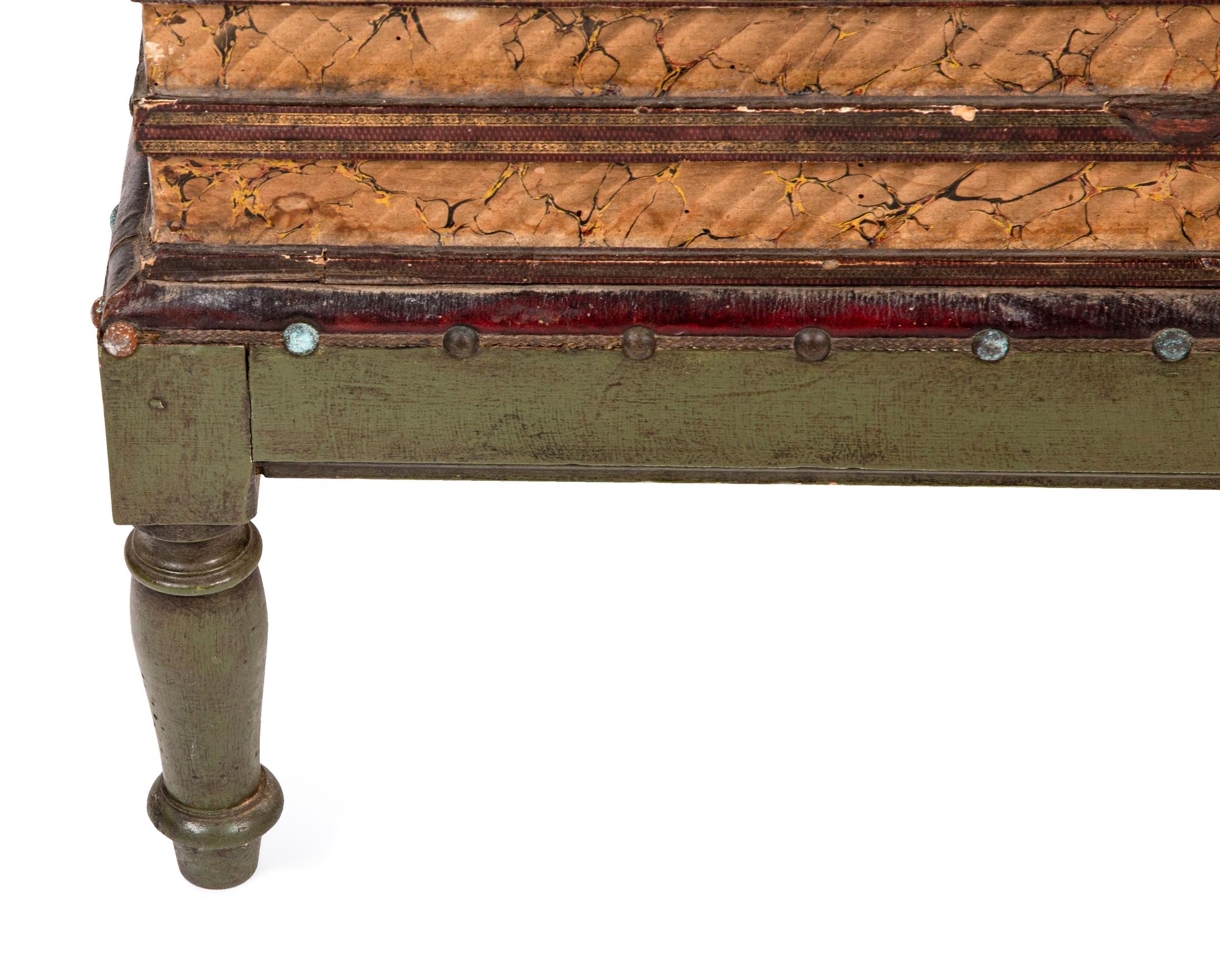 A French Painted and Paper Veneered Faux Book-Form Table