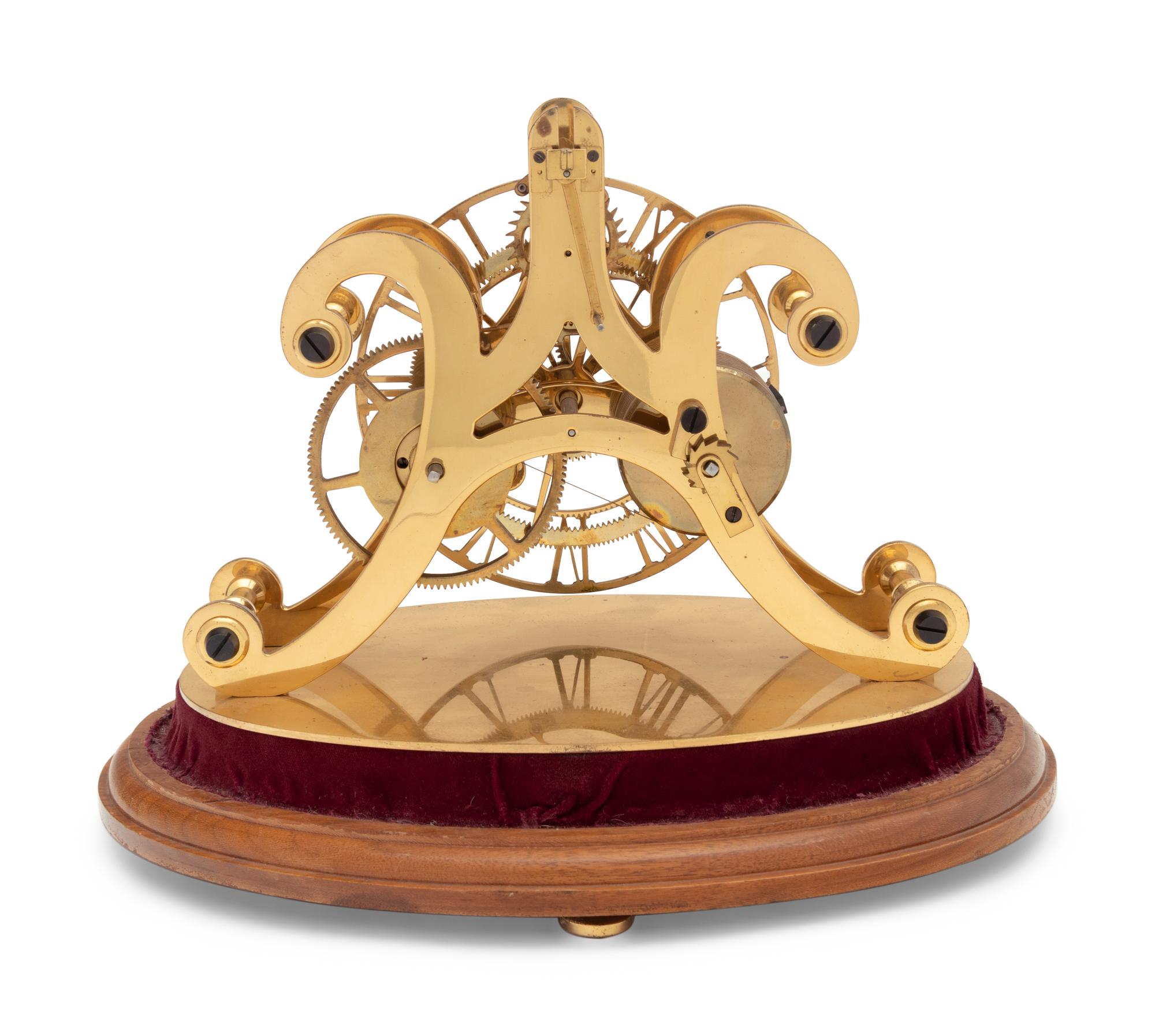 A Brass Skeleton Clock