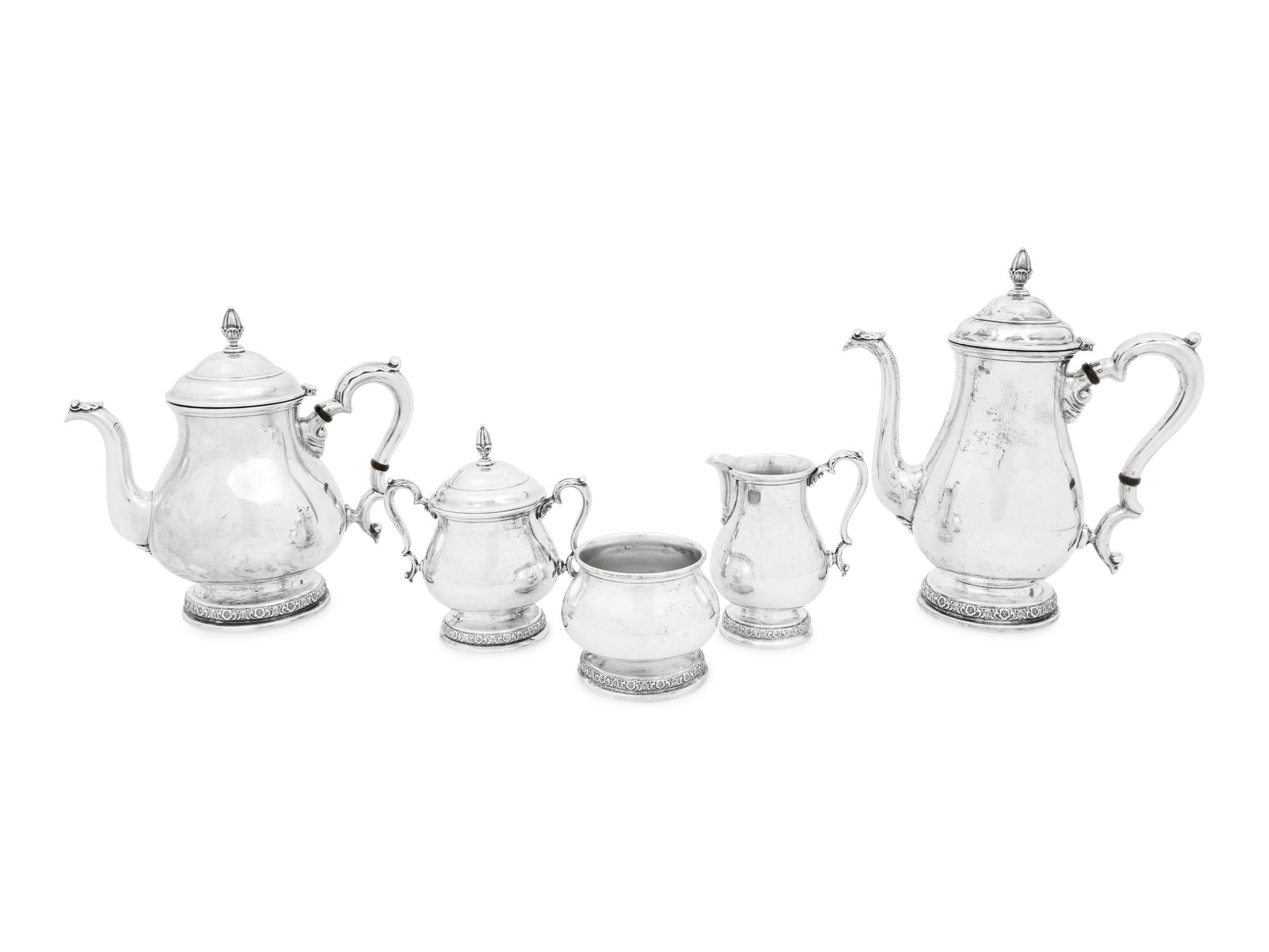 An American Silver Five-Piece Tea and Coffee Service
