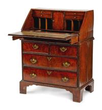 A George II Walnut Slant-Front Desk