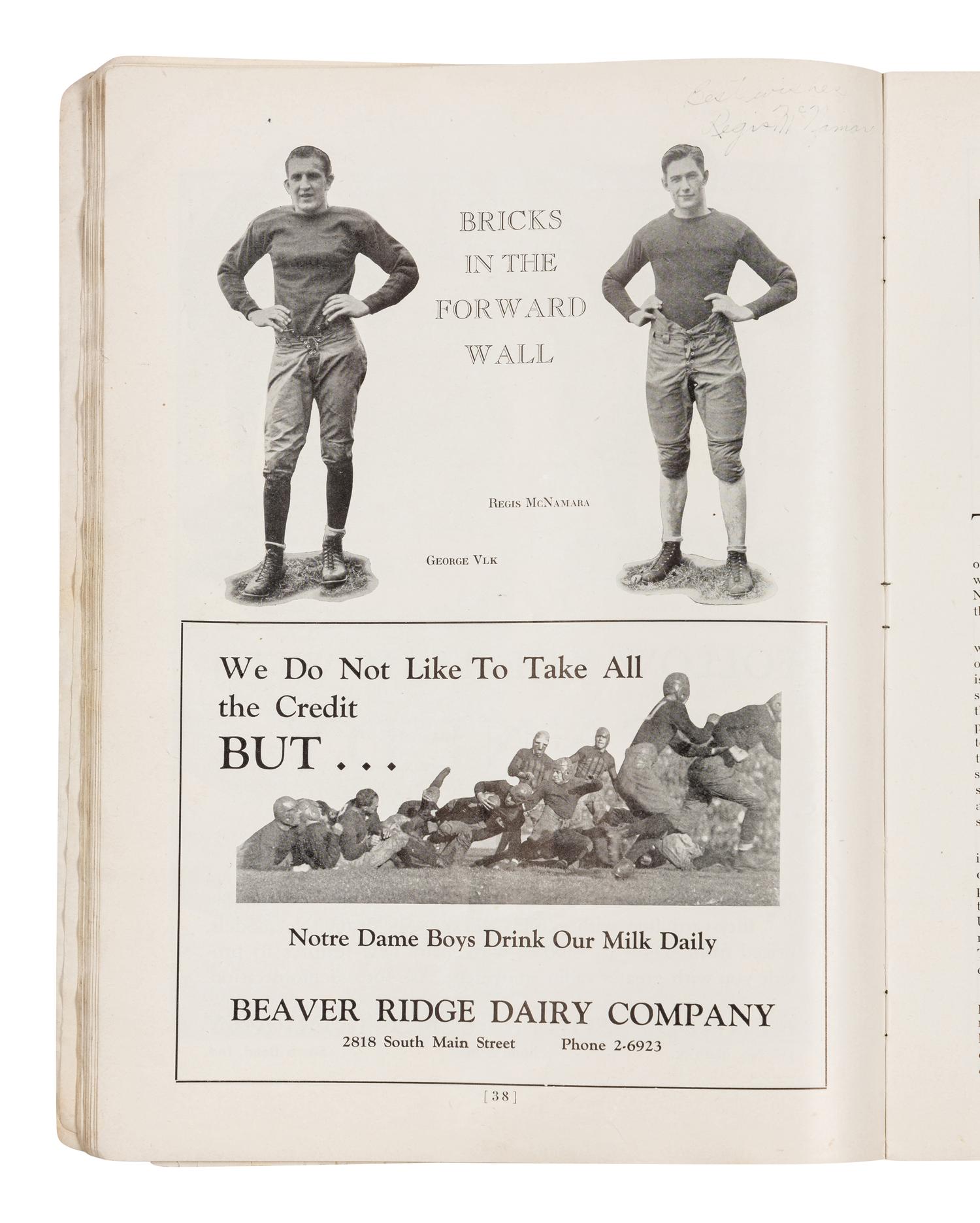 An Original 1930 Opening of Notre Dame Stadium Multi Signed Autograph Football Program Including Knute Rockne (Beckett Authentication Services BAS Letter),