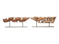 Two Thai Carved Wood Table Ornaments