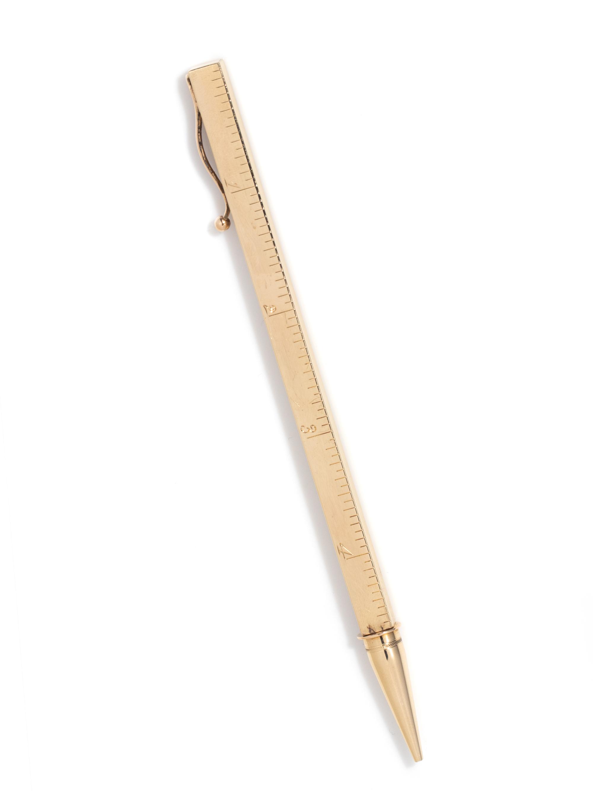 TIFFANY & CO., YELLOW GOLD MECHANICAL PENCIL RULER