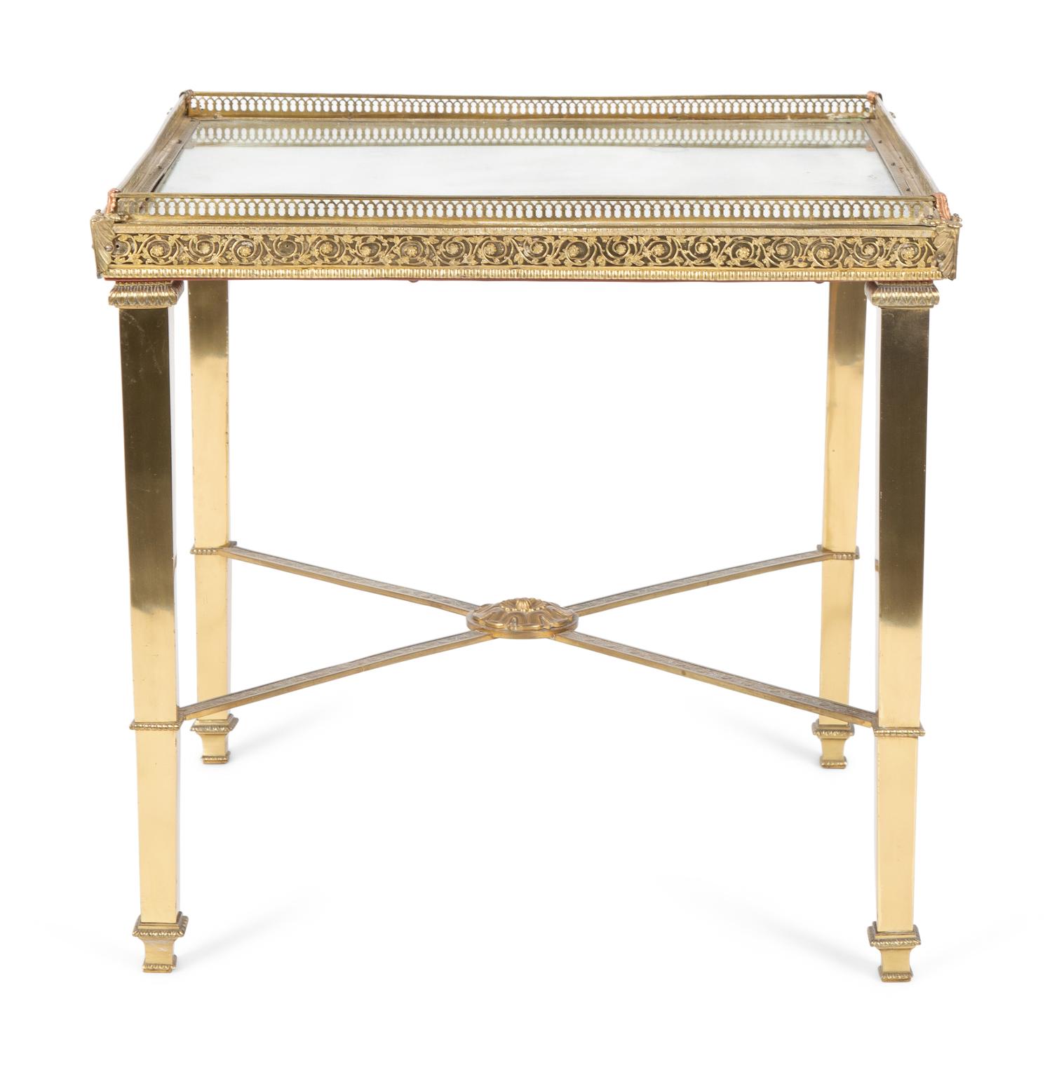 A French Gilt Bronze and Mirror Side Table — 20TH CENTURY