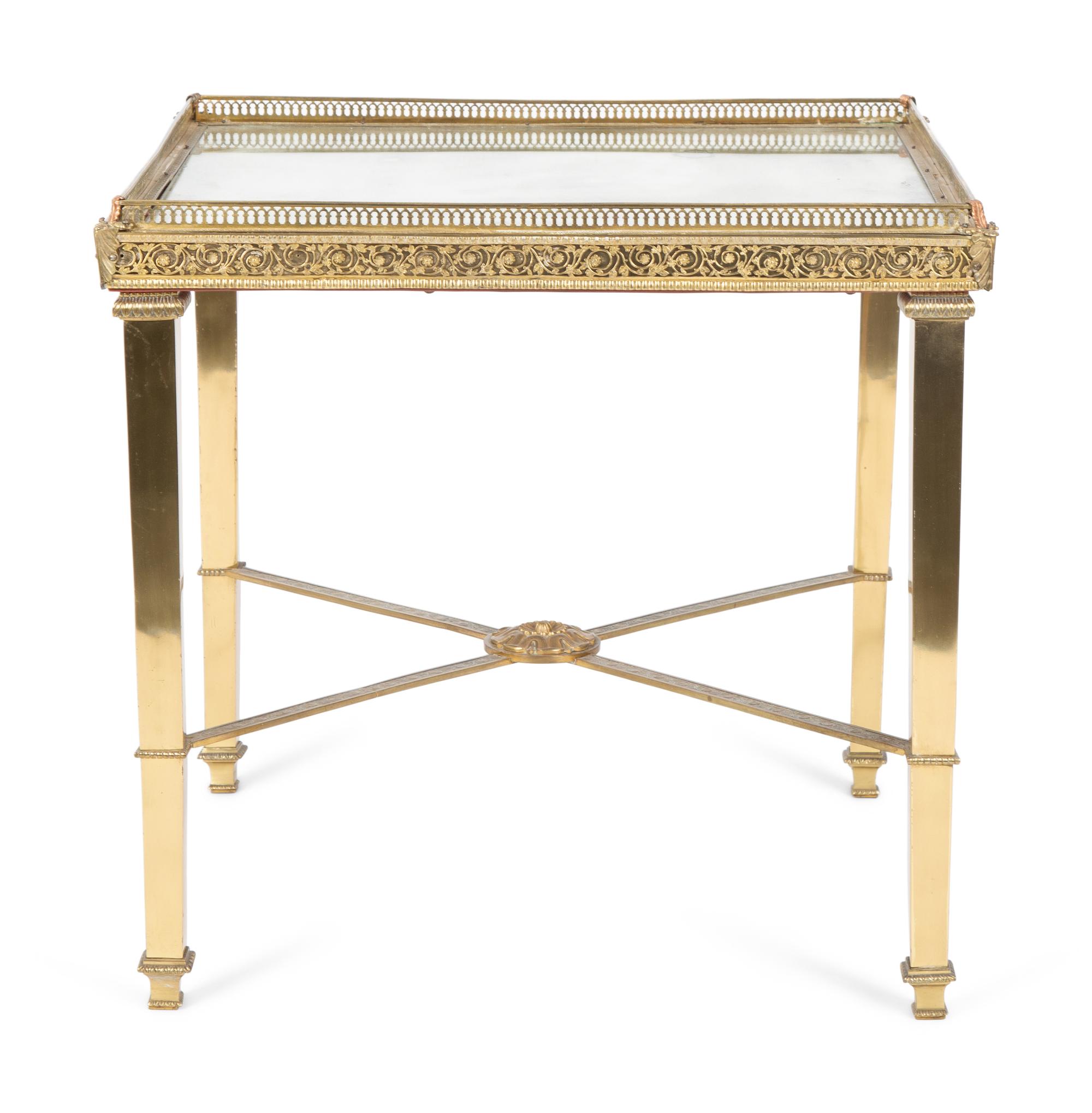 A French Gilt Bronze and Mirror Side Table — 20TH CENTURY