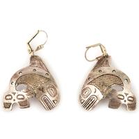 Northwest Coast Etched Figural Silver Cuff Bracelets and Earrings