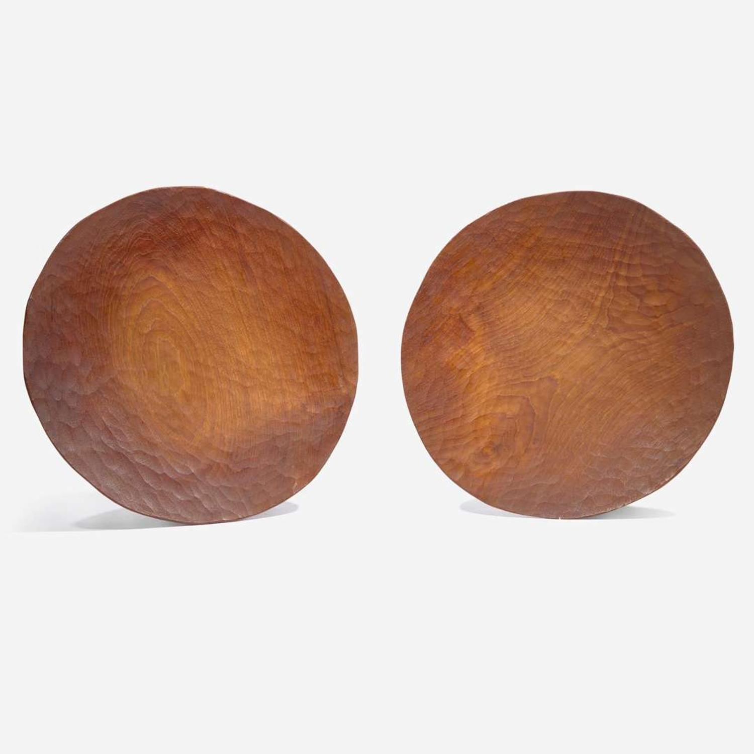 Leroy Setziol (American, 1915-2005) Pair of Chip-Carved Plates, USA, circa late 1960s