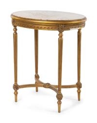 A Louis XVI Style Giltwood Side Table