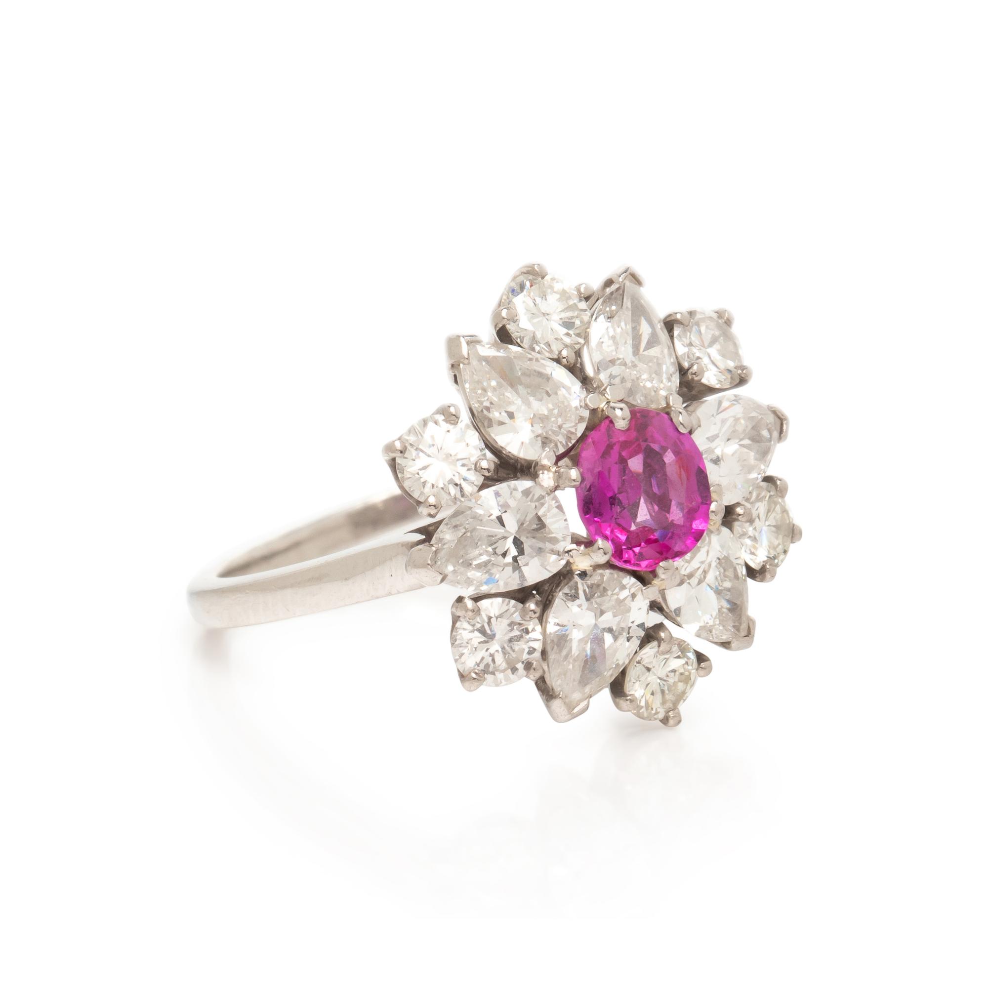 PINK SAPPHIRE AND DIAMOND RING