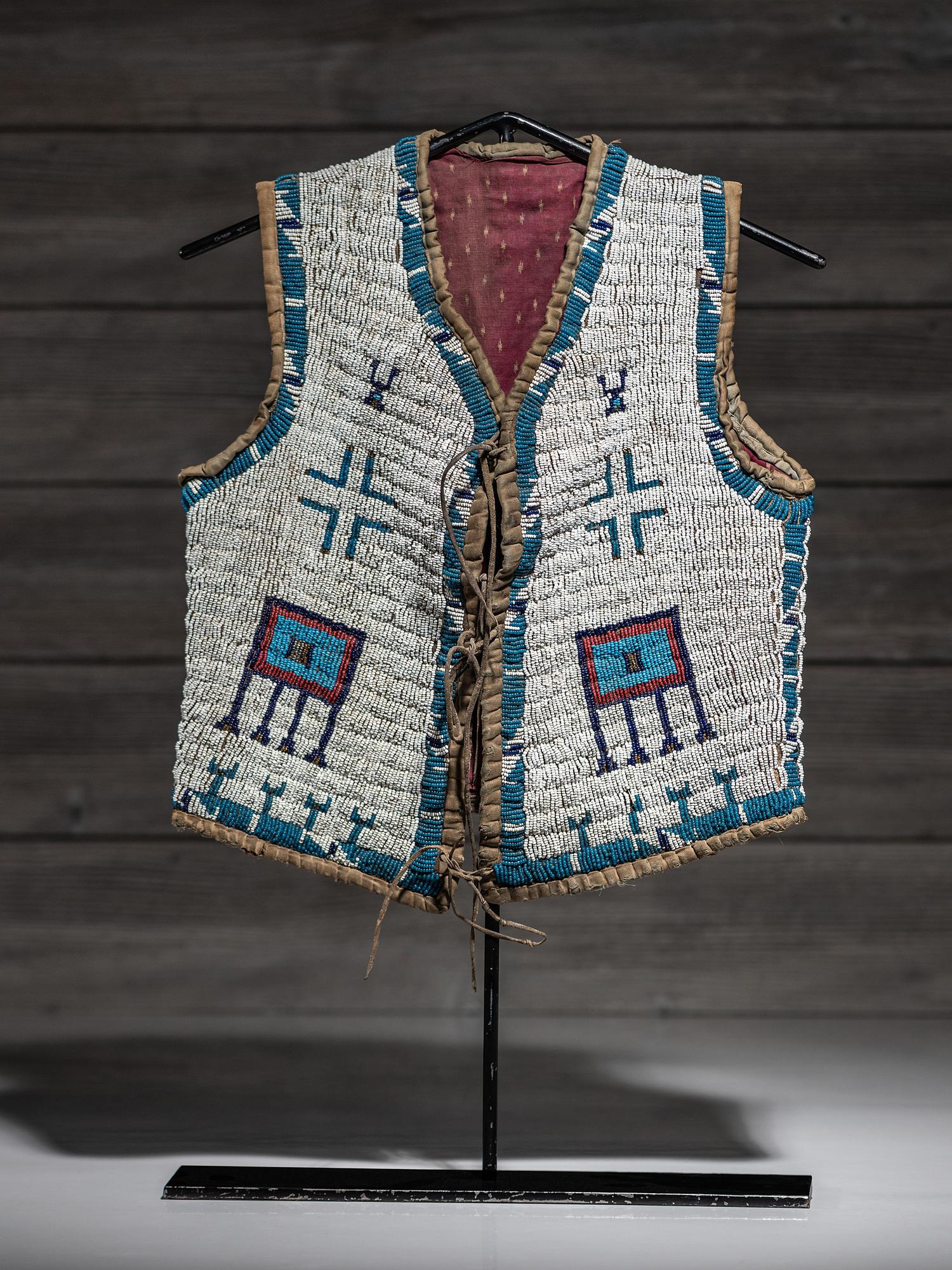 Sioux Child's Beaded Hide Vest