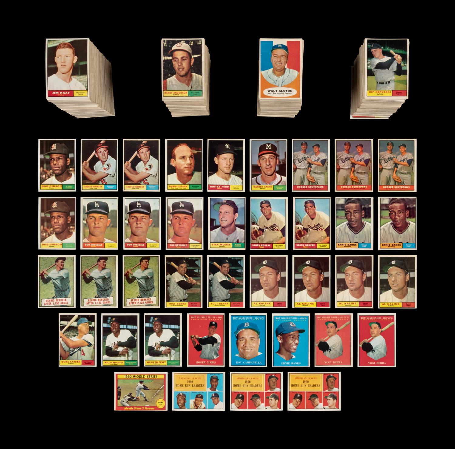 A Collection of Over 900 1961 Topps Baseball Cards Including Multiple Hall of Famers