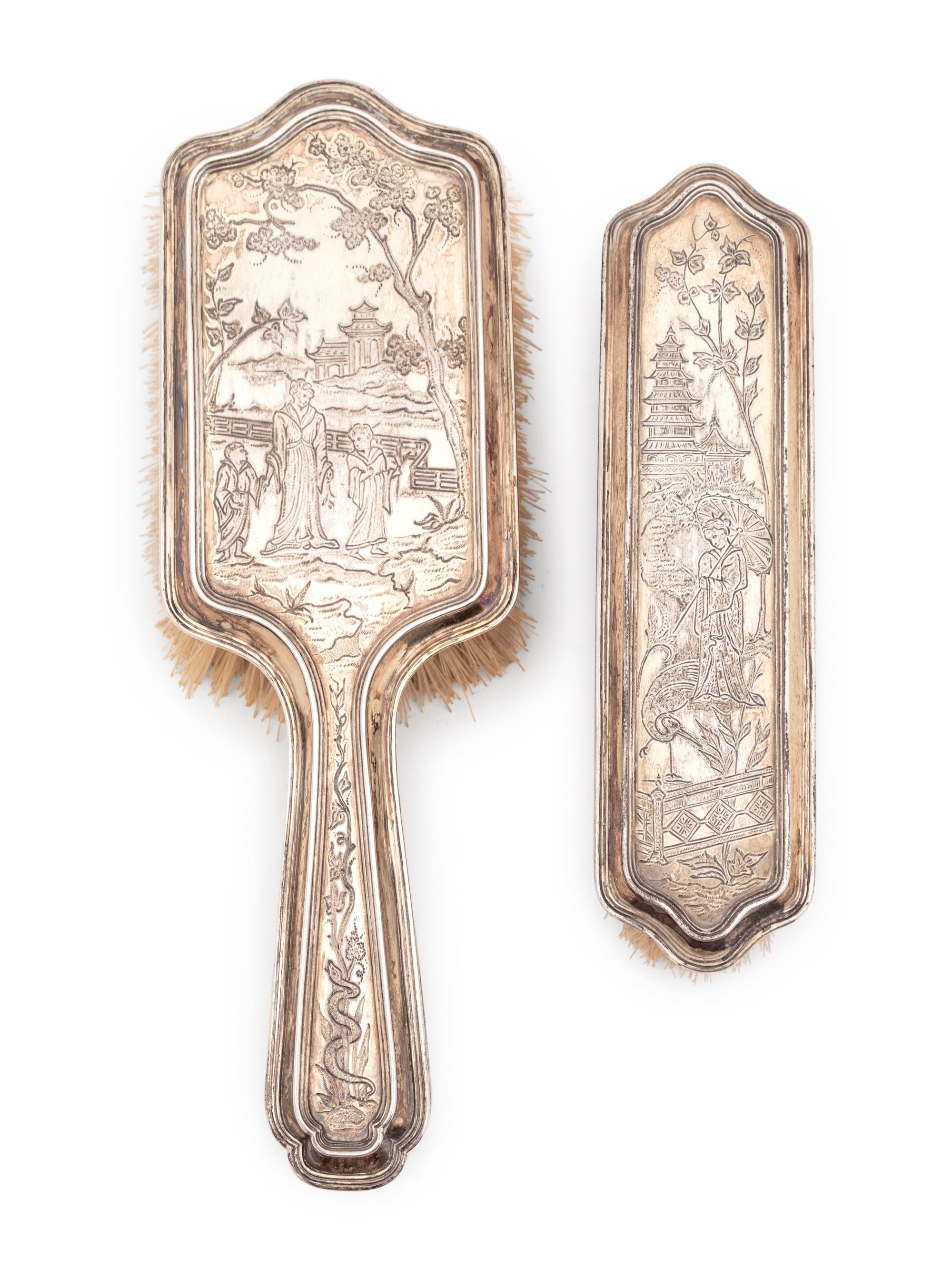 An English Silver Dresser Set
