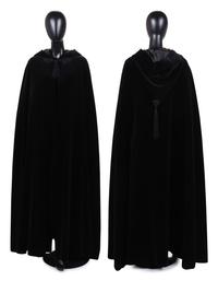 Saint Laurent Rive Gauche Hooded Velvet Cape, 1970s