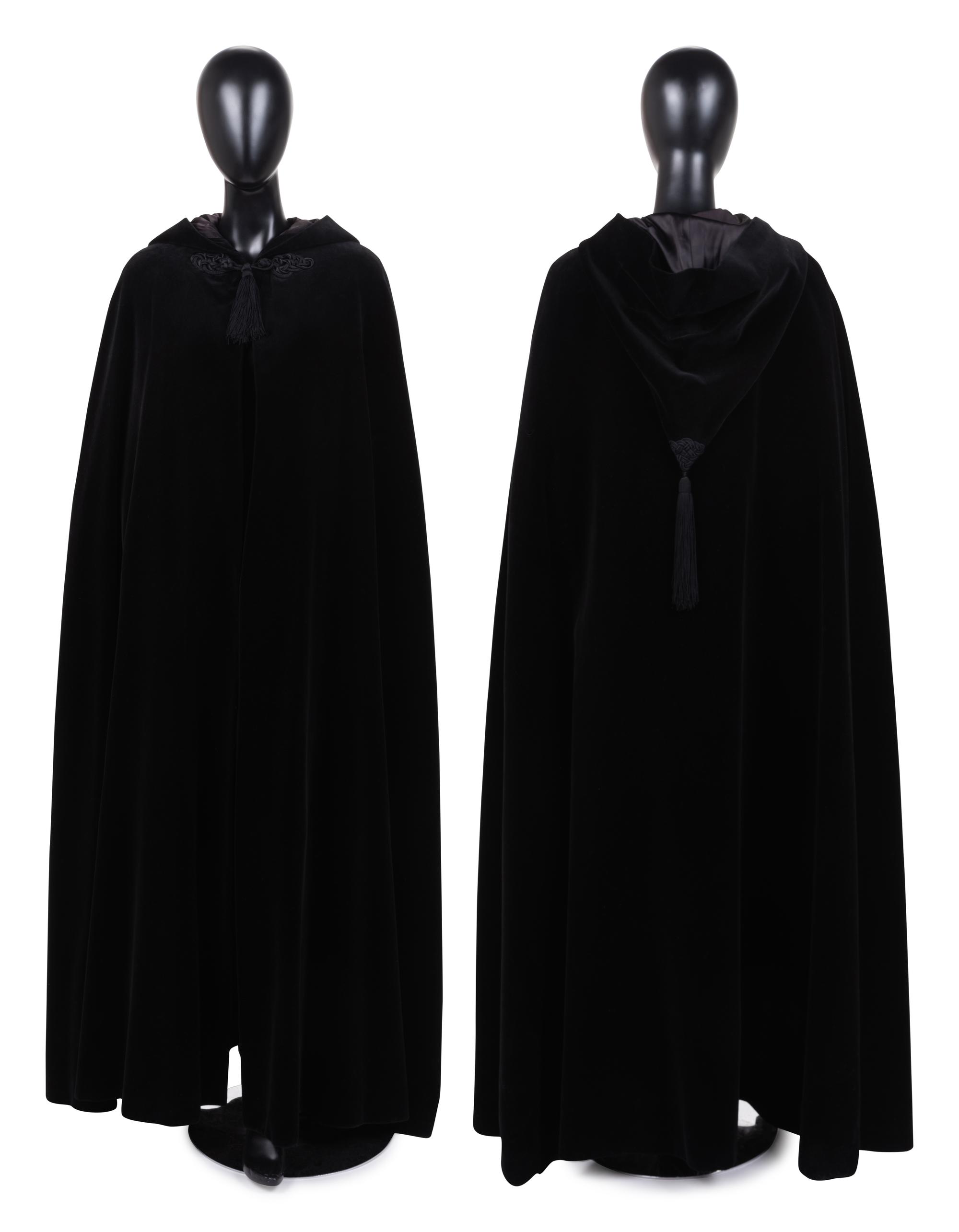 Saint Laurent Rive Gauche Hooded Velvet Cape, 1970s