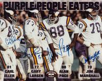 A Minnesota Vikings Purple People Eaters Vikings Signed Autograph Photo Display